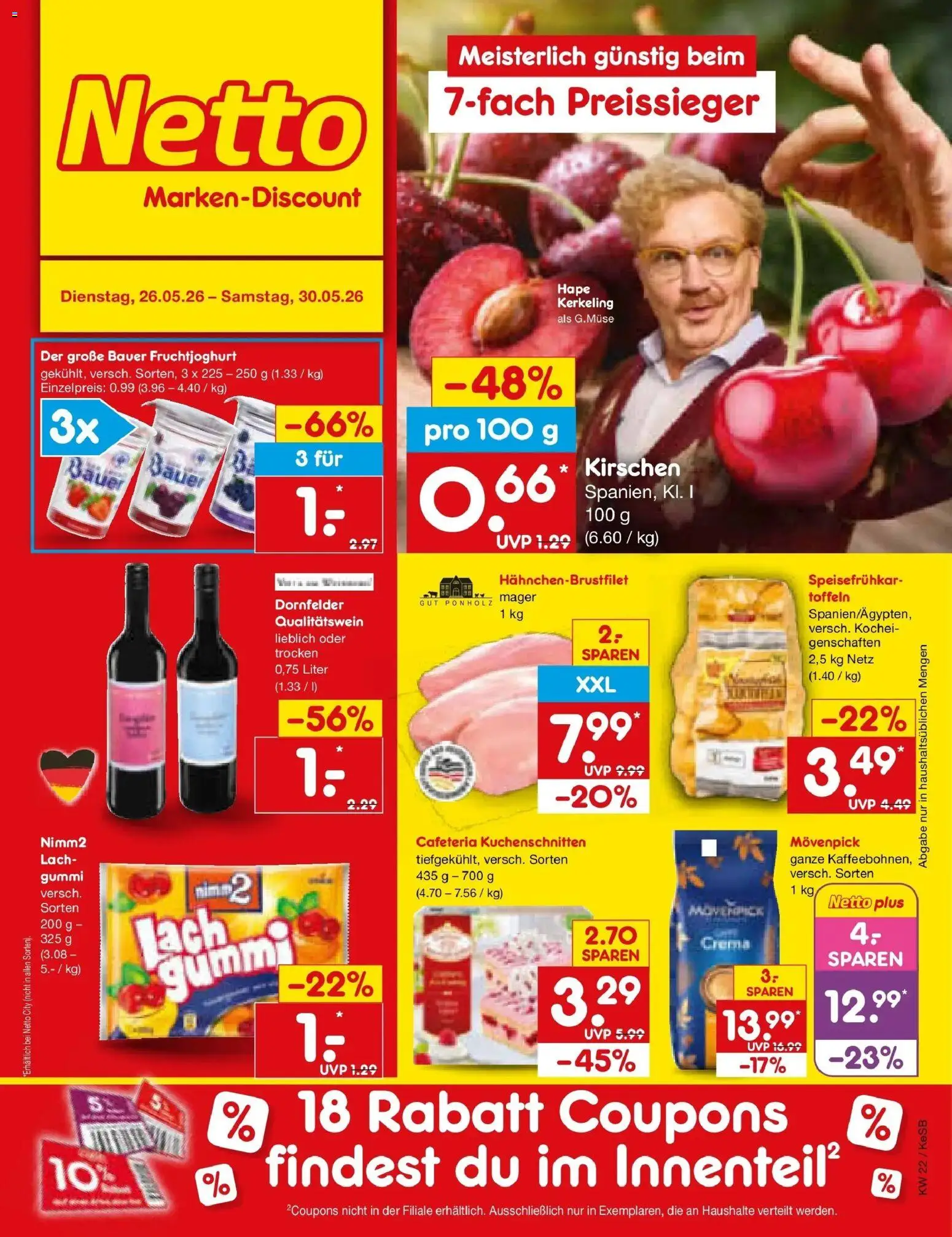 Vorschau von dem Prospekt des Geschäftes Netto Marken-Discount, gültig ab dem 26.05.2026 - Kirschen, Fruchtjoghurt