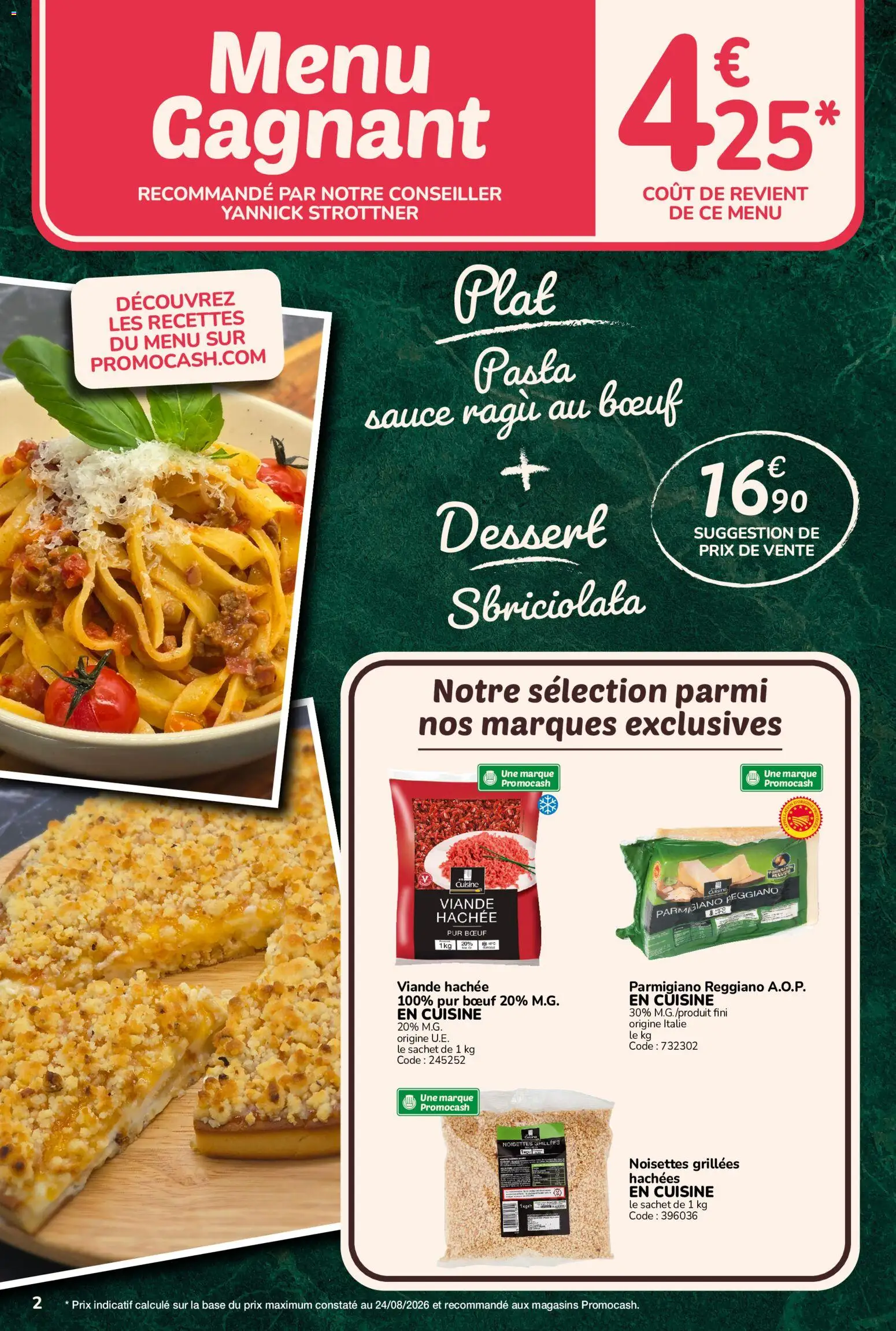 Prévisualisation de Promocash catalogue Rendez-vous Promos du magasin Promocash formulaire valide 29/10/2026 - Dessert, Viande, Viande hachée, Base, Parmigiano Reggiano, Noisettes