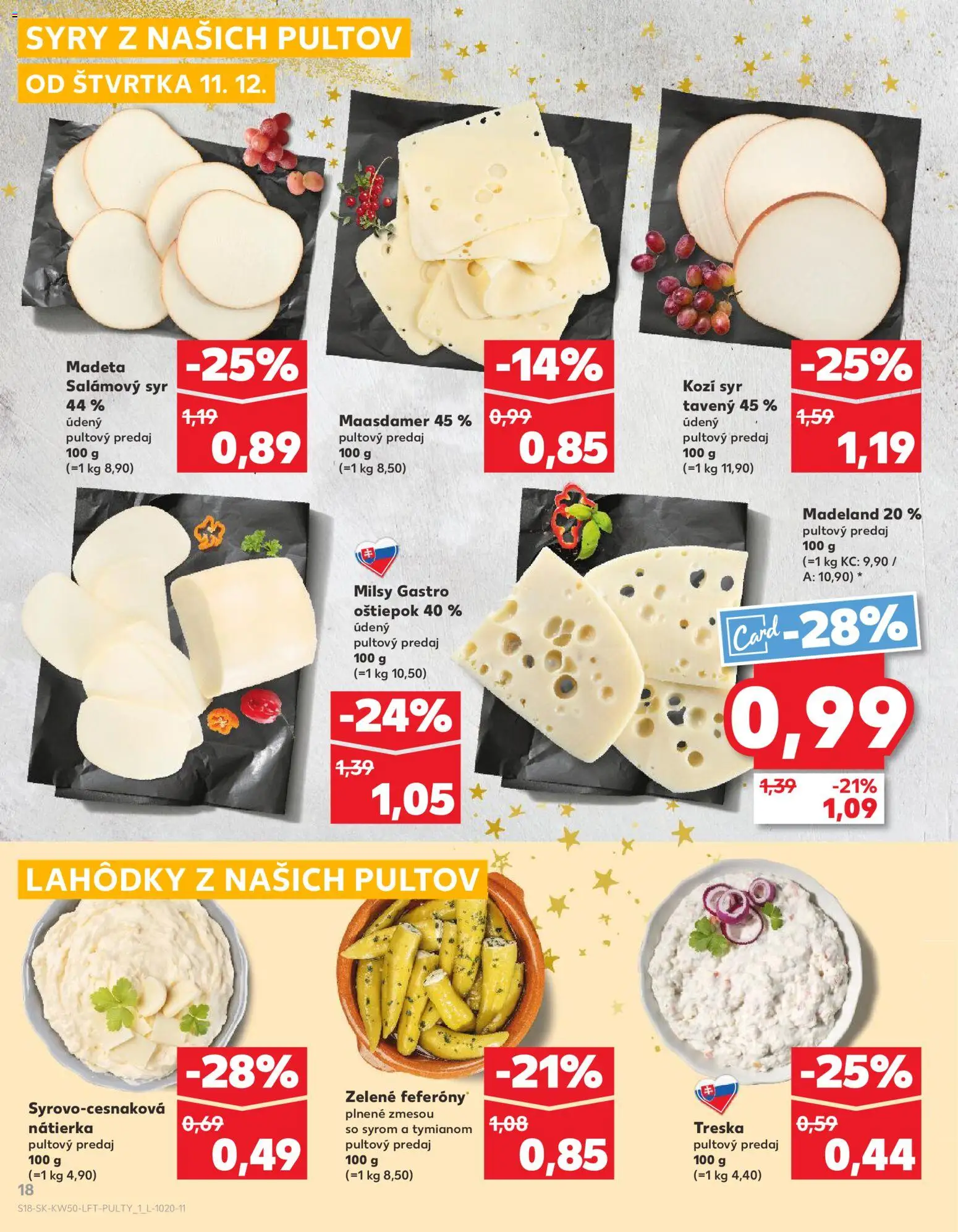 Náhľad Kaufland letáku platného od 11.12.2025 - Syr, Treska, Kozí syr, Nátierka