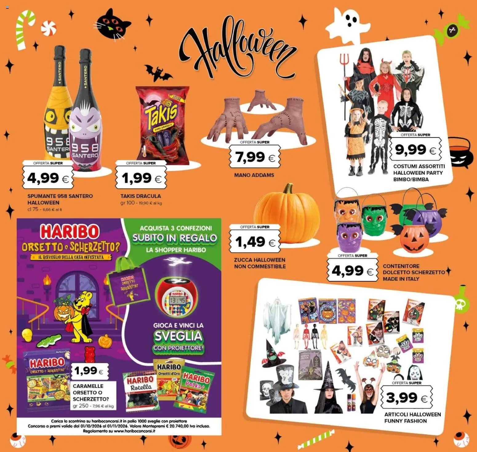 Anteprima dell'opuscolo Oasi volantino Zagarolo dal negozio Oasi valido da 22/10/2026 - Sveglia, Zucca, Caramelle, Spumante, Contenitore
