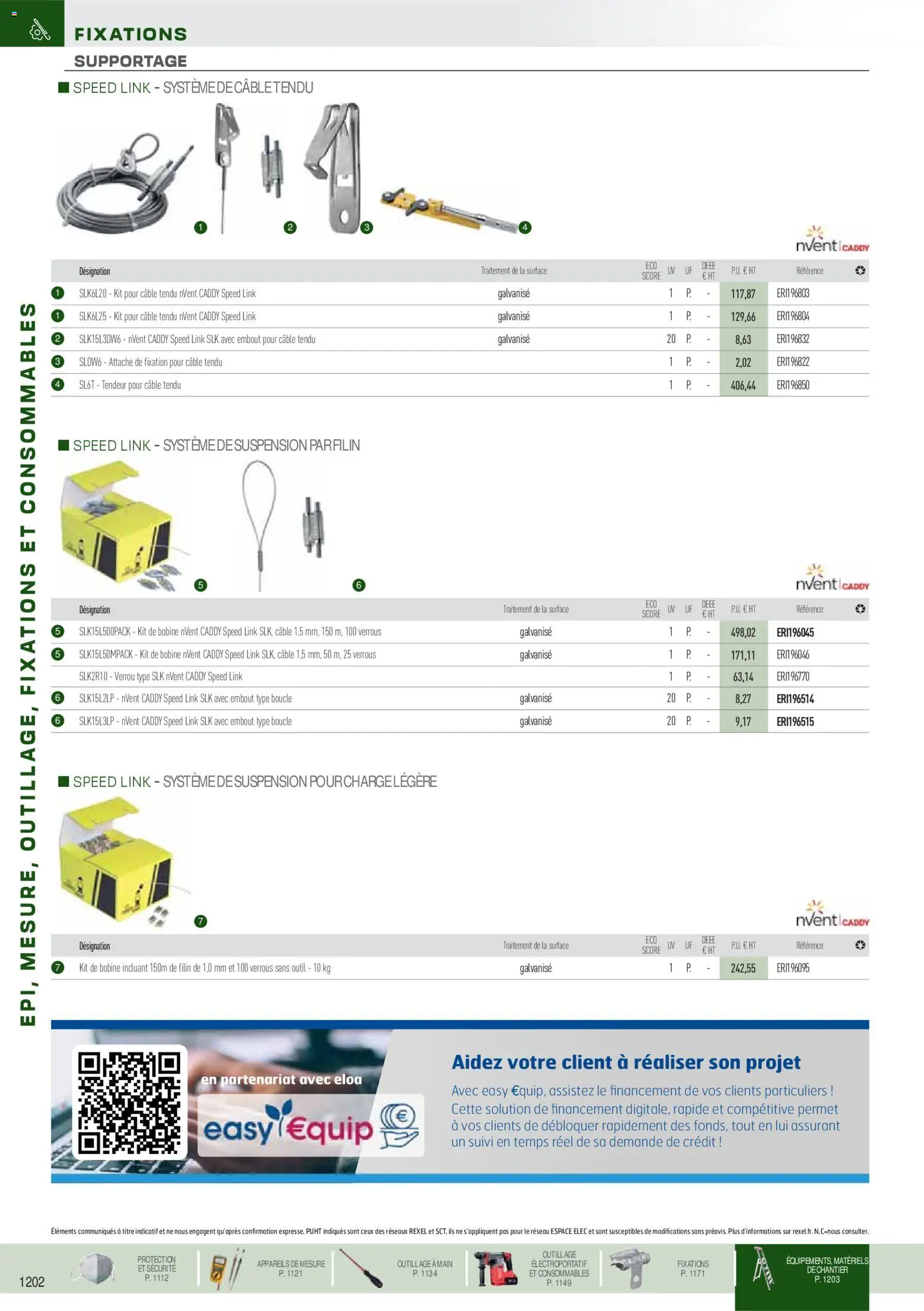 Prévisualisation de Brochure EPI, mesure, outillage, fixations et consommables du magasin Rexel formulaire valide 18/11/2025 - Suspension, Verrou, Câble
