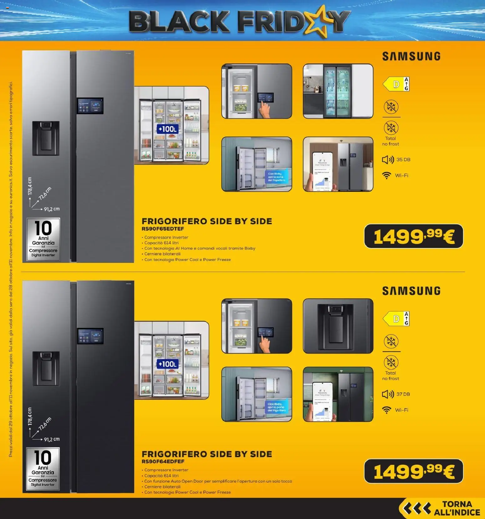 Anteprima dell'opuscolo Euronics Black Friday dal negozio Euronics valido da 29/10/2026 - Samsung, Frigorifero, Porta, Compressore