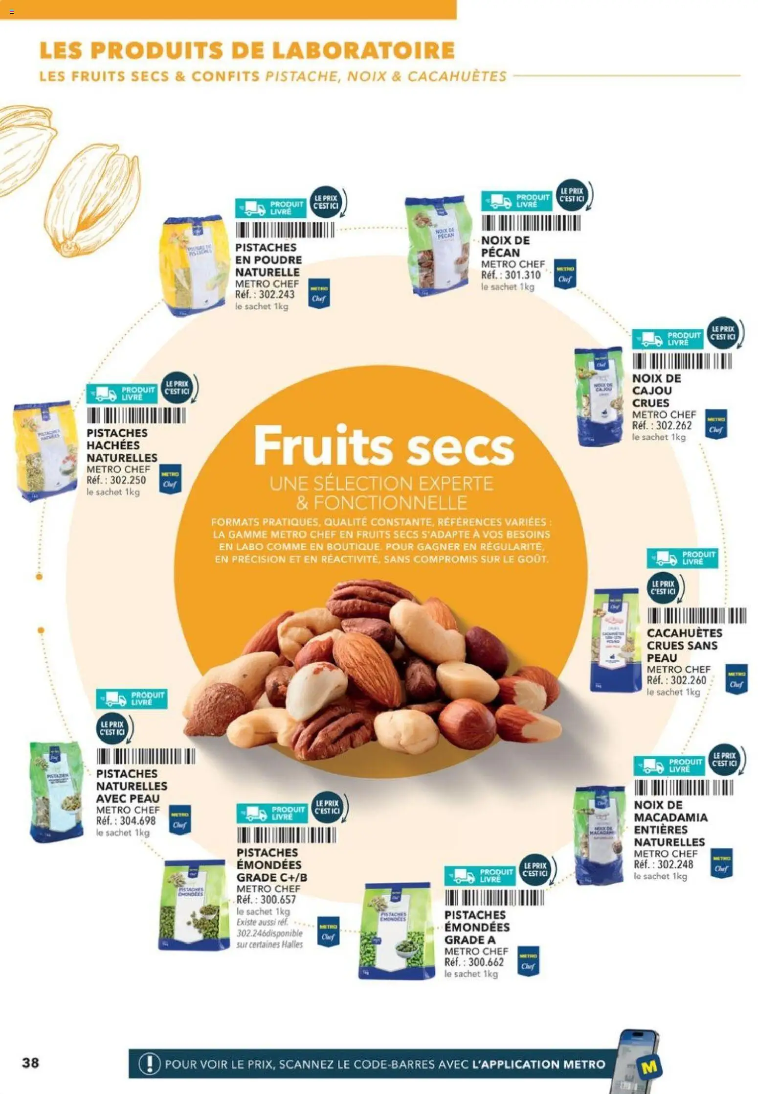 Prévisualisation de Boulangers Pâtissiers du magasin METRO formulaire valide 30/04/2026 - Livre, Fruits, Cacahuètes, Noix, Noix de pécan, Poudre, Fruits secs, Pistaches