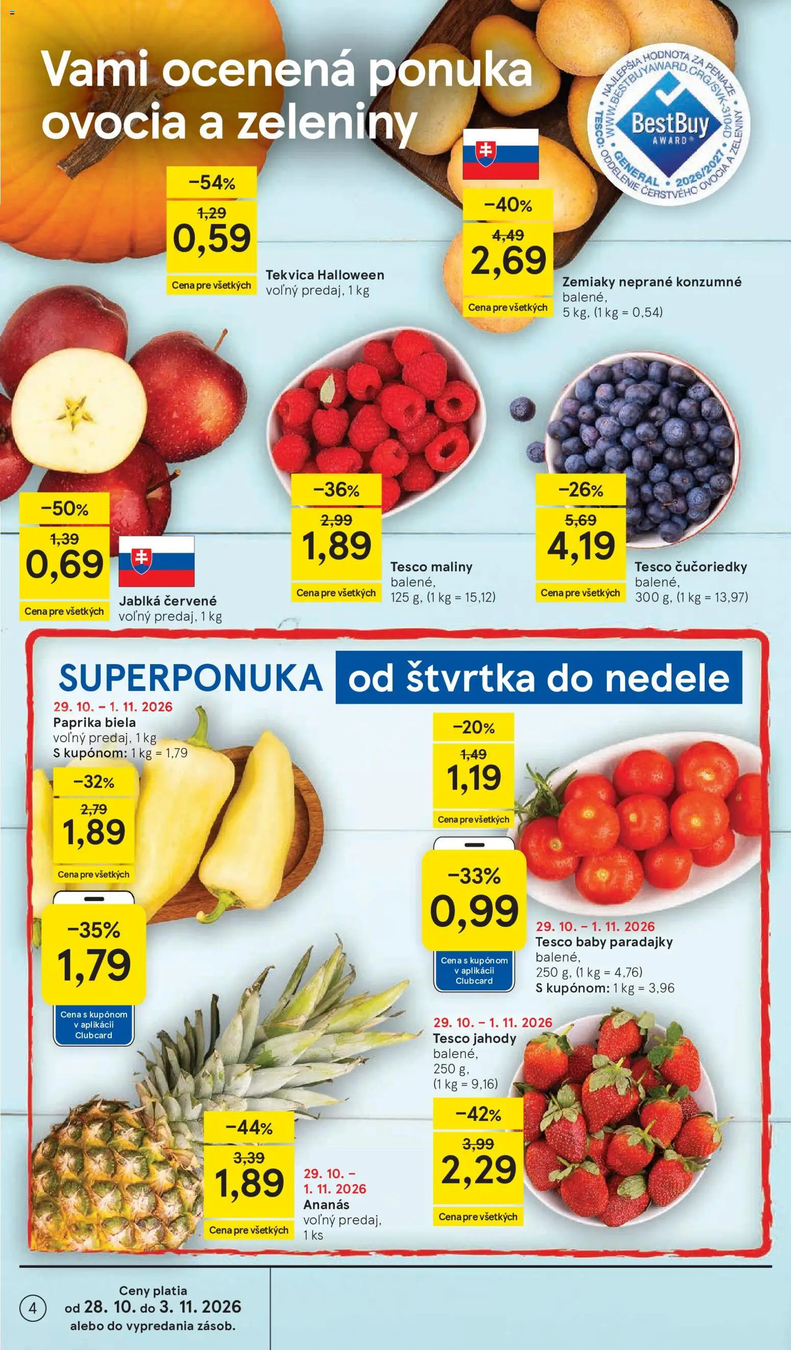 Náhľad Tesco letáku platného od 28.10.2026