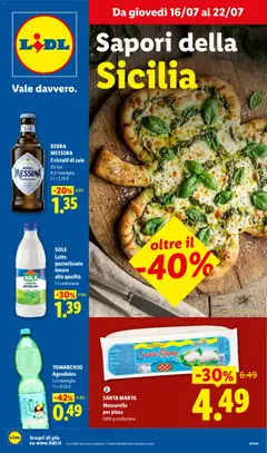 Anteprima dell'opuscolo Lidl volantino Sicilia dal negozio Lidl valido da 16/07/2026