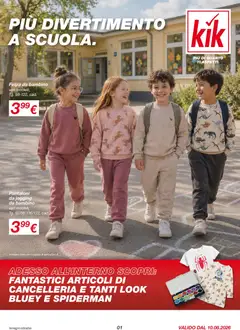 Anteprima dell'opuscolo KiK volantino Divertimento a scuola dal negozio KiK valido da 10/08/2026