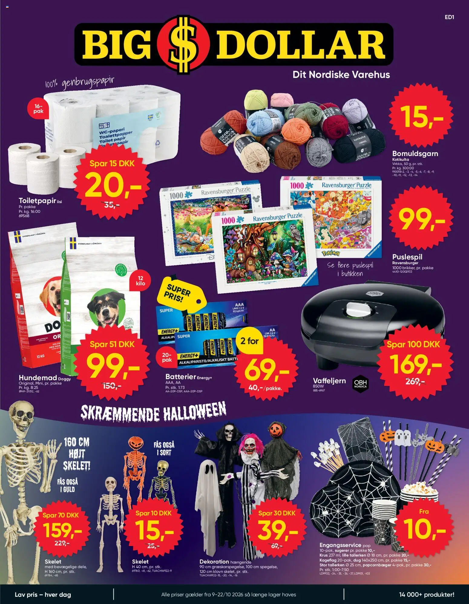 Eksempel på tilbudsavis Bigdollar - Tilbudsavis fra butik Bigdollar gyldig fra 09/10/2026 - Toilet, Batterier