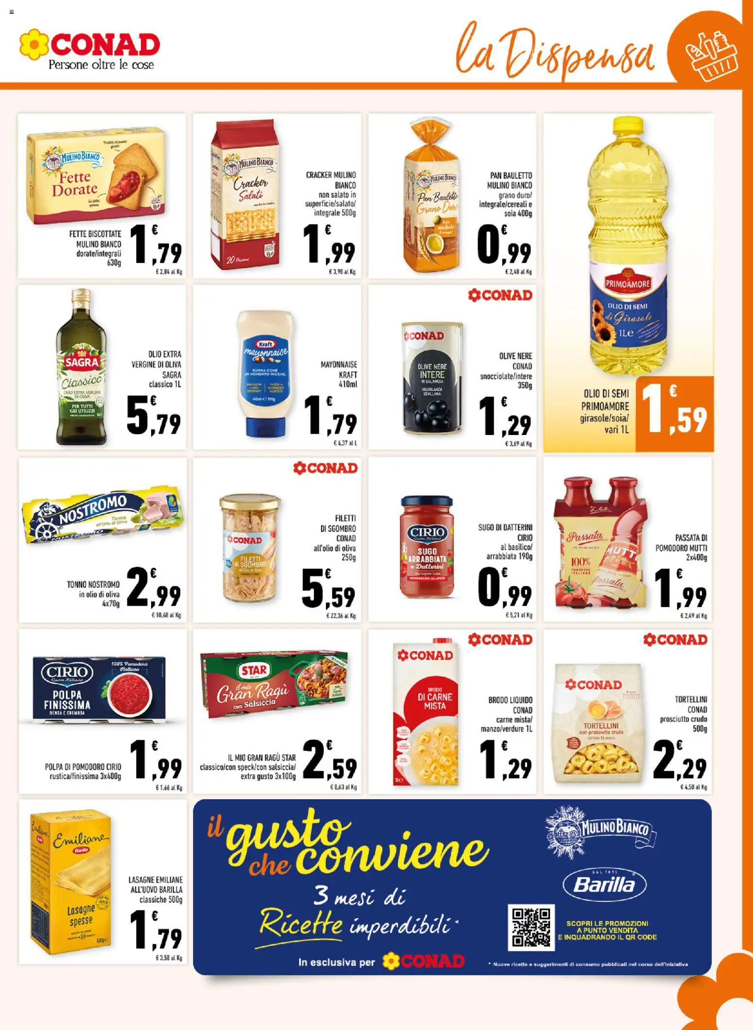 Anteprima dell'opuscolo Conad volantino Margherita Sicilia dal negozio Conad valido da 21/10/2026 - Lasagna, Olio, Cracker, Sgombro, Semi di girasole, Mutti, Brodo, Olio di semi
