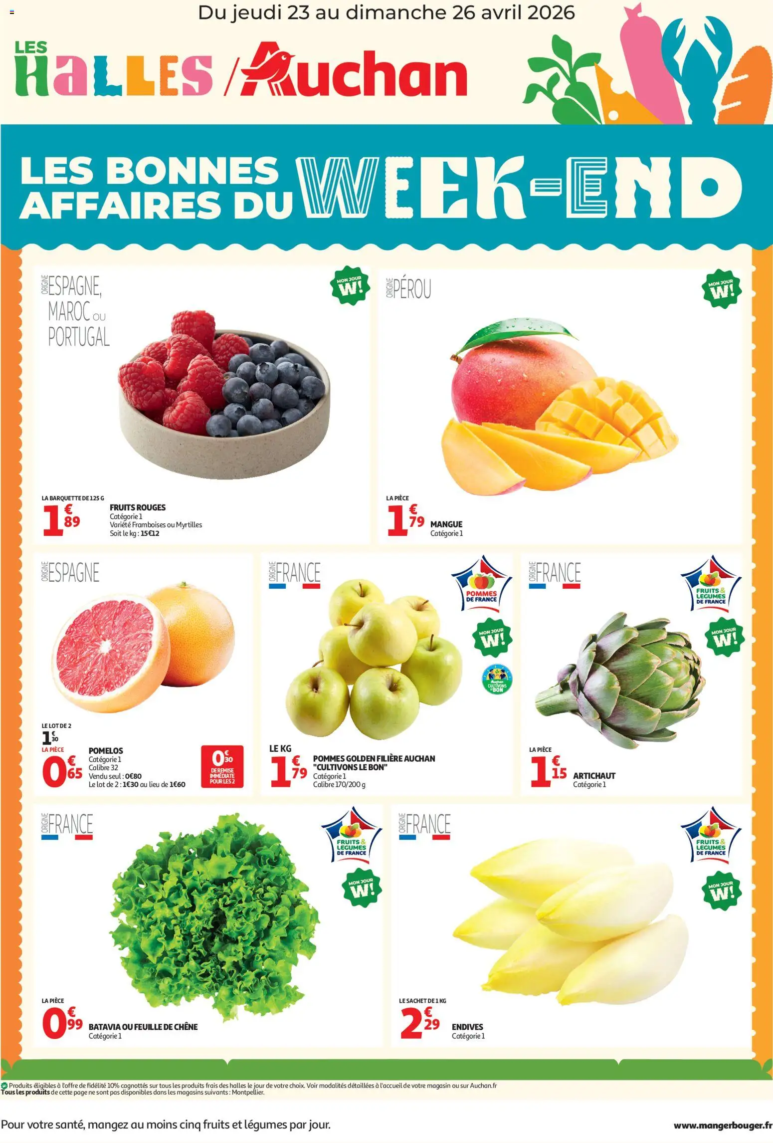 Voorbeeld van Auchan Les bons plans du week-end dans votre hyper ! van winkel Auchan geldig vanaf 23/04/2026 - La