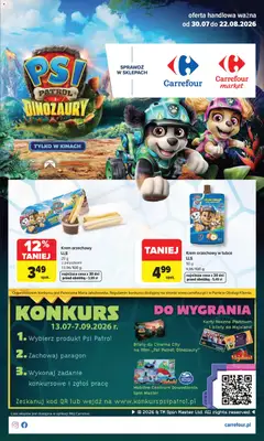 Pogląd gazetki "Carrefour gazetka - Psi Patrol i dinozaury" ze sklepu Carrefour ważnej od 30.07.2026