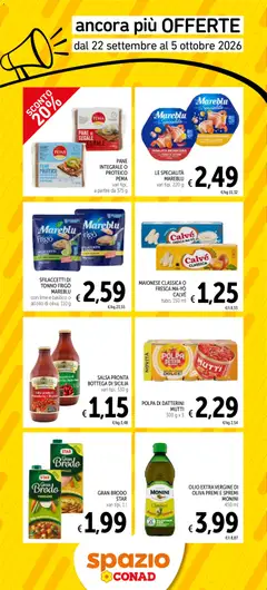 Anteprima dell'opuscolo Spazio Conad volantino Ancora più offerte dal negozio Spazio Conad valido da 22/09/2026