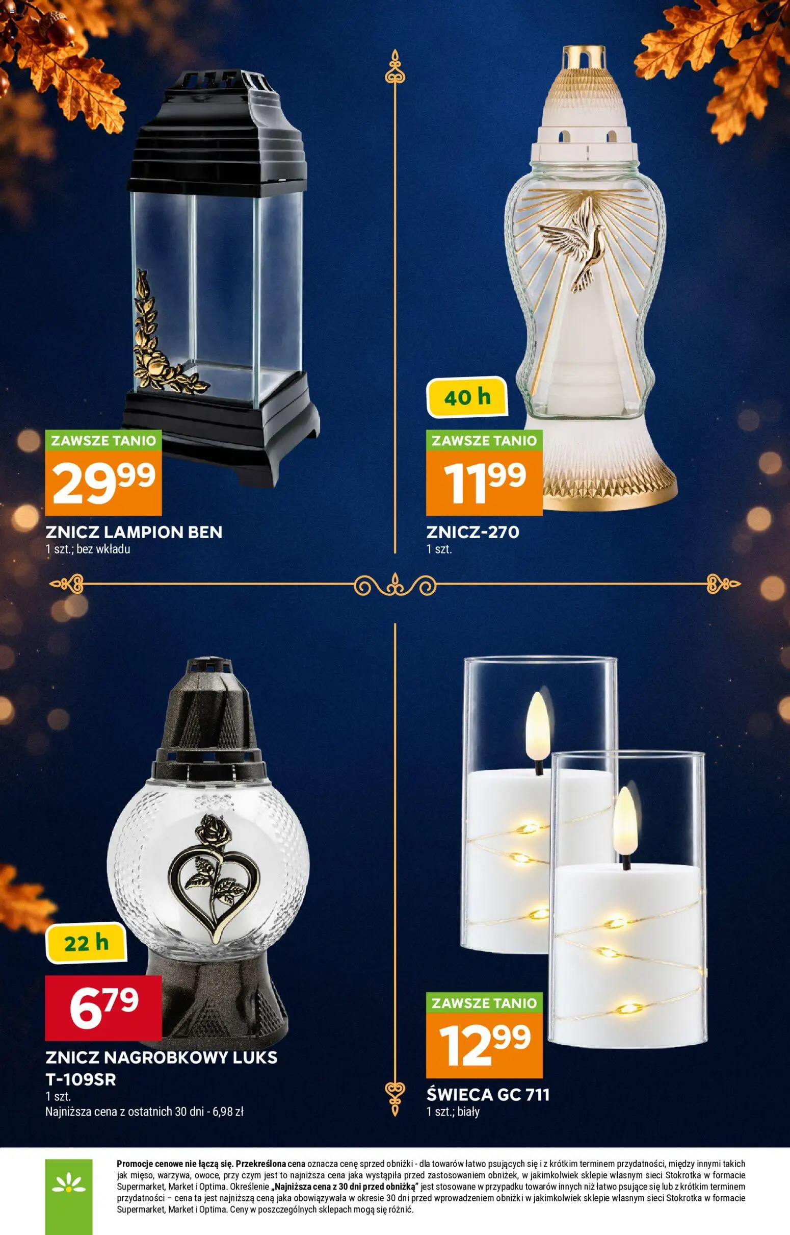 Pogląd gazetki "Stokrotka gazetka - Katalog Znicze" ze sklepu Stokrotka ważnej od 01.10.2026 - Stokrotka, Świeca, Lampion