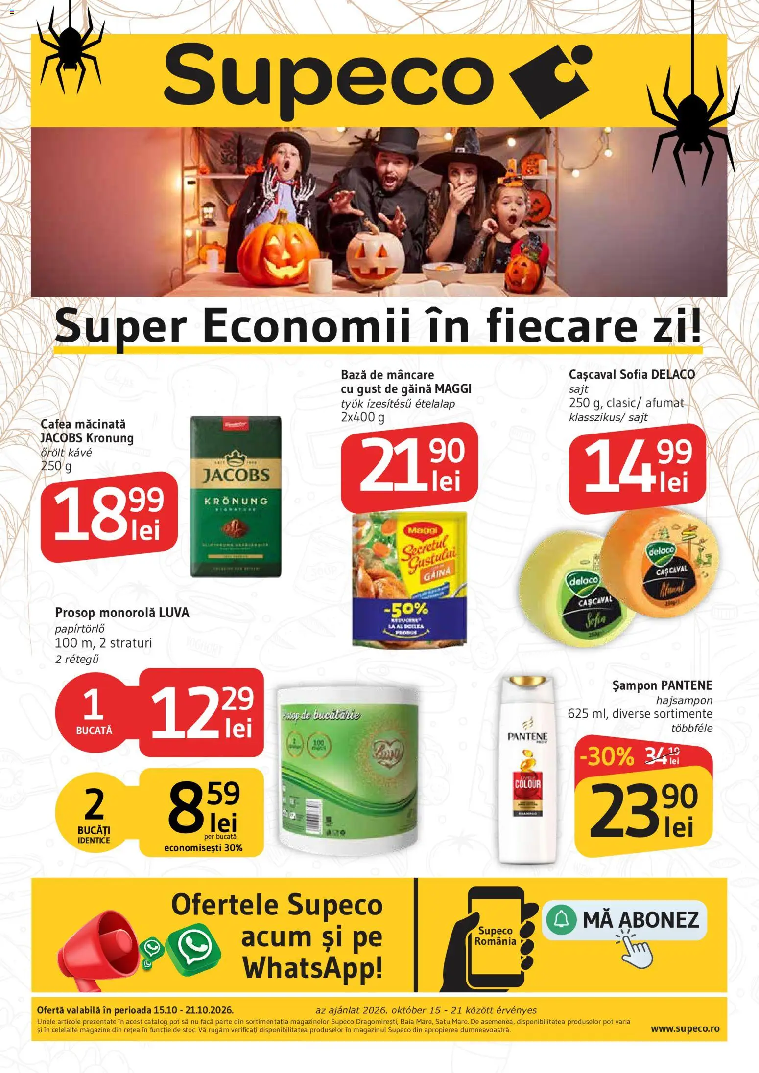 Previzualizarea de cataloage: Supeco Supeco Catalog Bilingv valabil de la 15.10.2026 - Cafea, Bucătărie, Șampon, Cașcaval, Jacobs, Cafea macinata, Delaco, Prosop monorolă