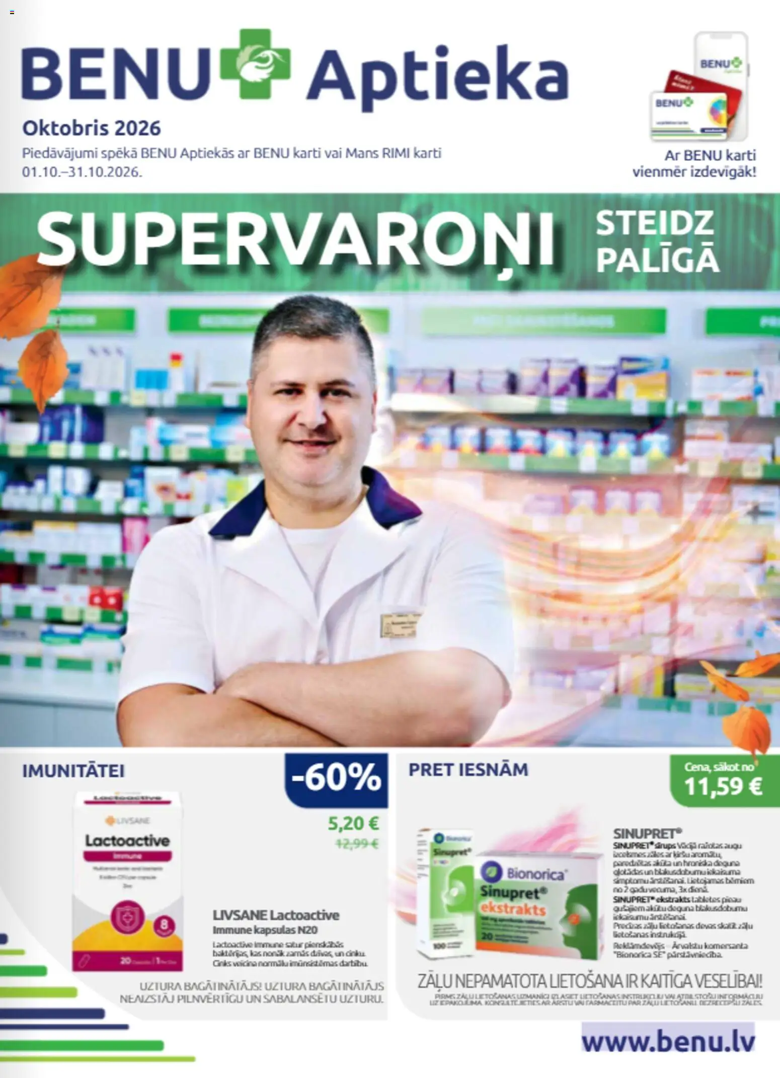 Skatīt BENU akciju bukletu, derīgs no 01.10.2026.