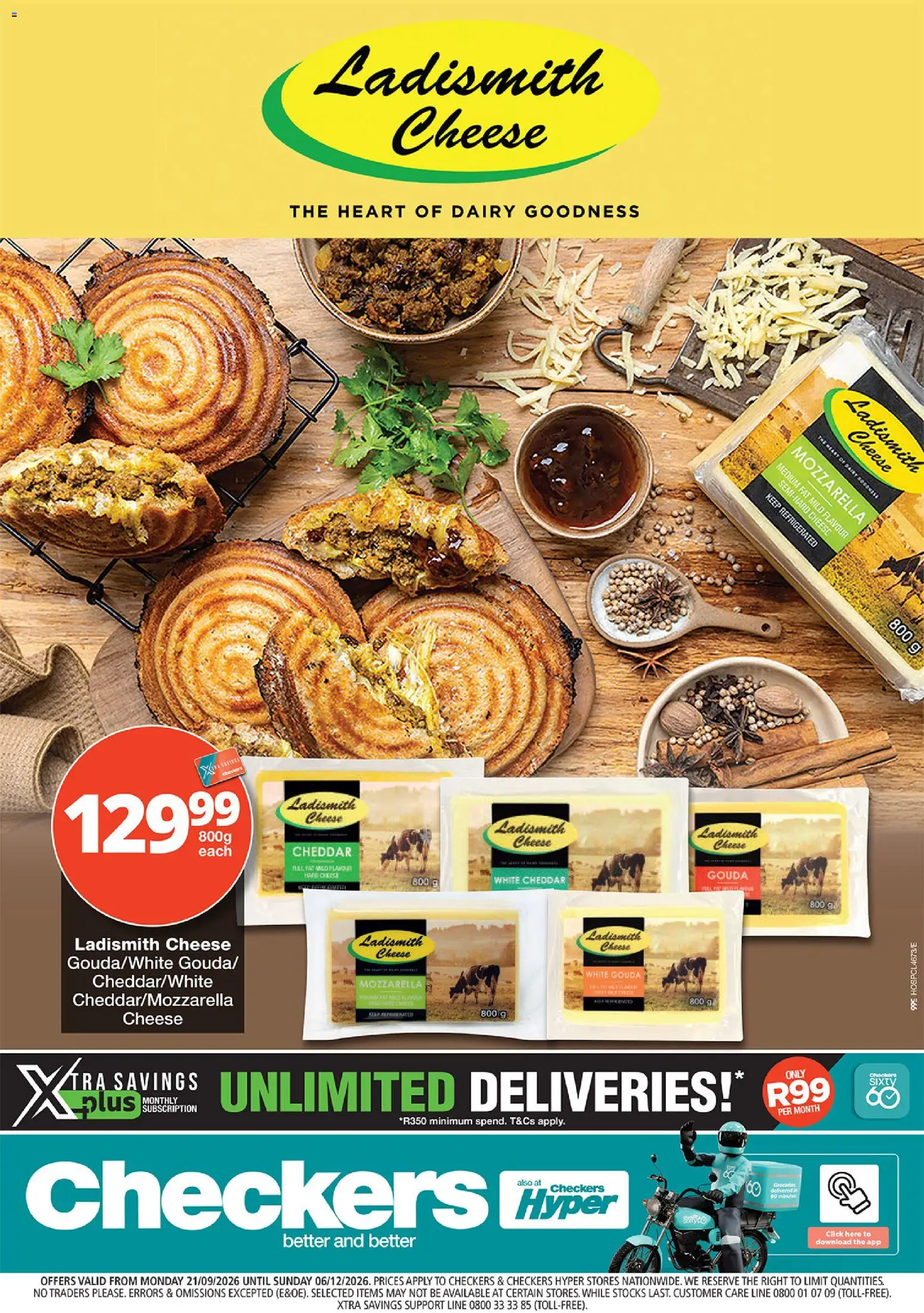 Preview of Checkers flyer valid from 21/09/2026 - Cheese, Mozzarella, Cheddar