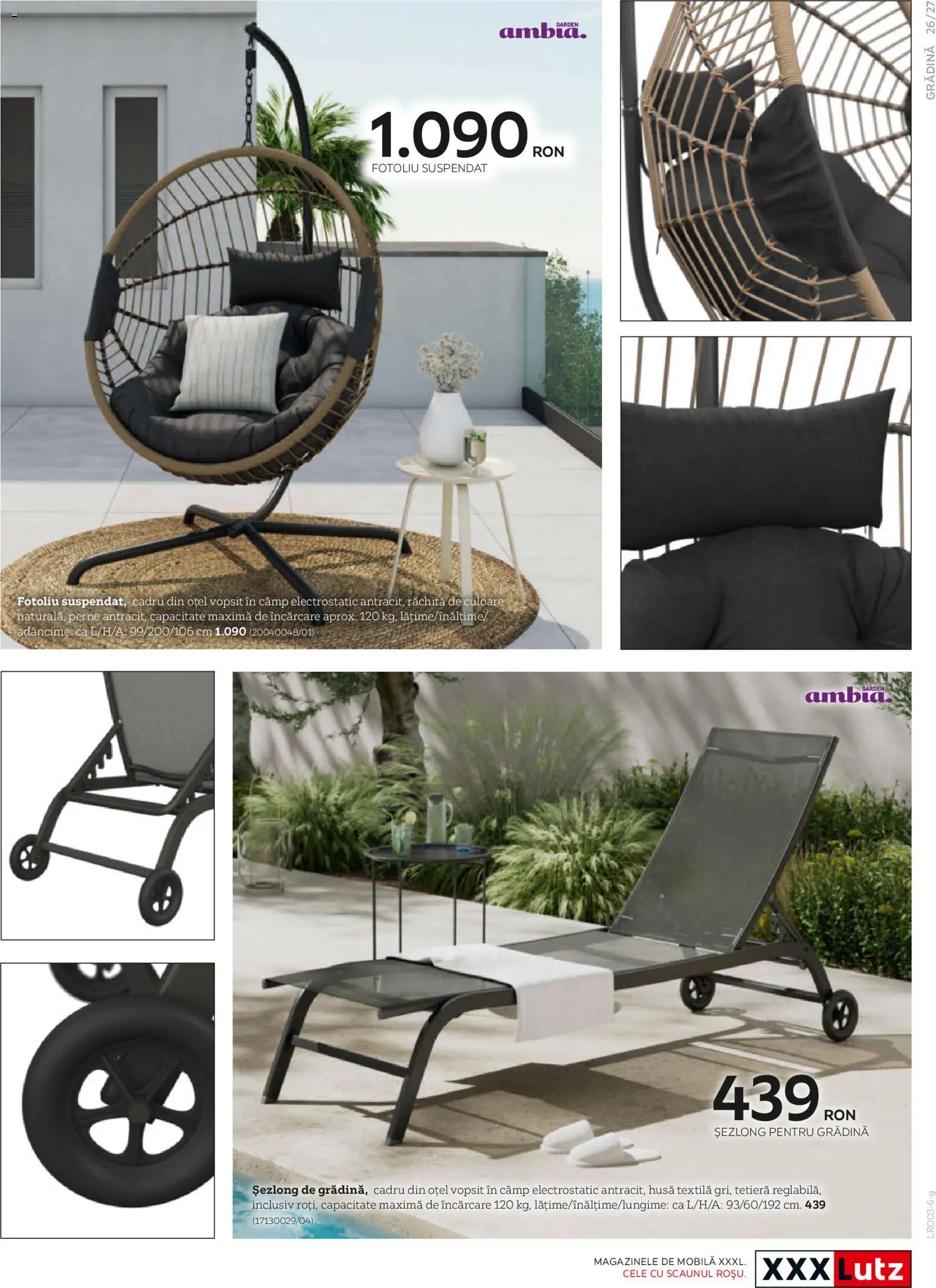 Previzualizarea de cataloage: XXXLutz XXXLutz Catalog grădină valabil de la 09.03.2026 - Fotoliu, Șezlong, Gradina, Perne
