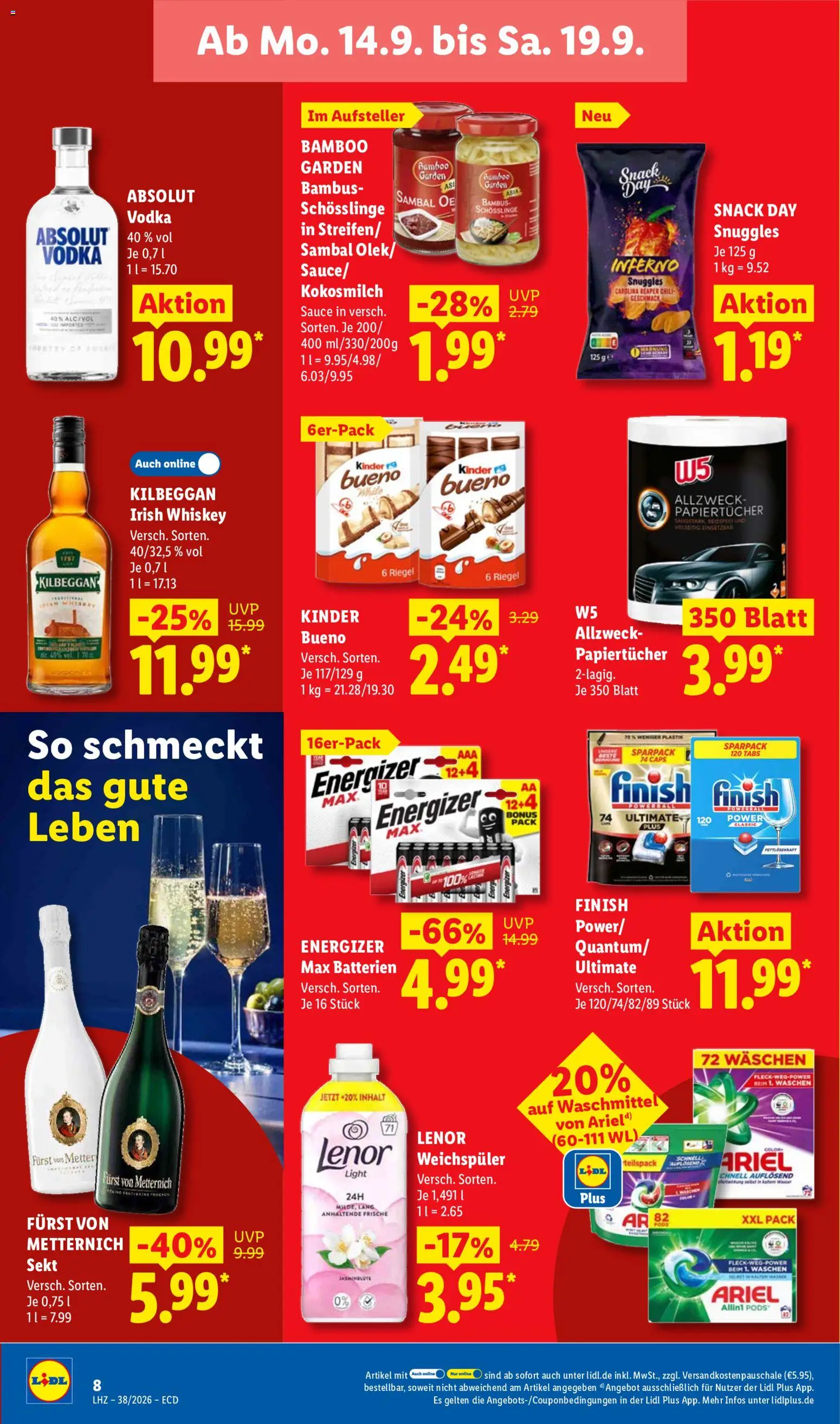 Vorschau von dem Prospekt des Geschäftes Lidl, gültig ab dem 14.09.2026 - Wasser, Kabel