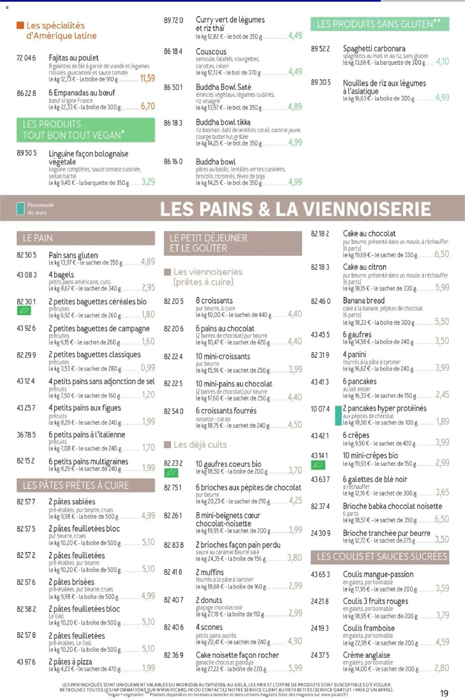 Prévisualisation de Picard - Catalogue Trimestriel du magasin Picard formulaire valide 14/09/2026 - Crème anglaise, Gaufres, Empanadas, Beurre, Viennoiserie, Viennoiseries, Pépites de chocolat, Spécialités