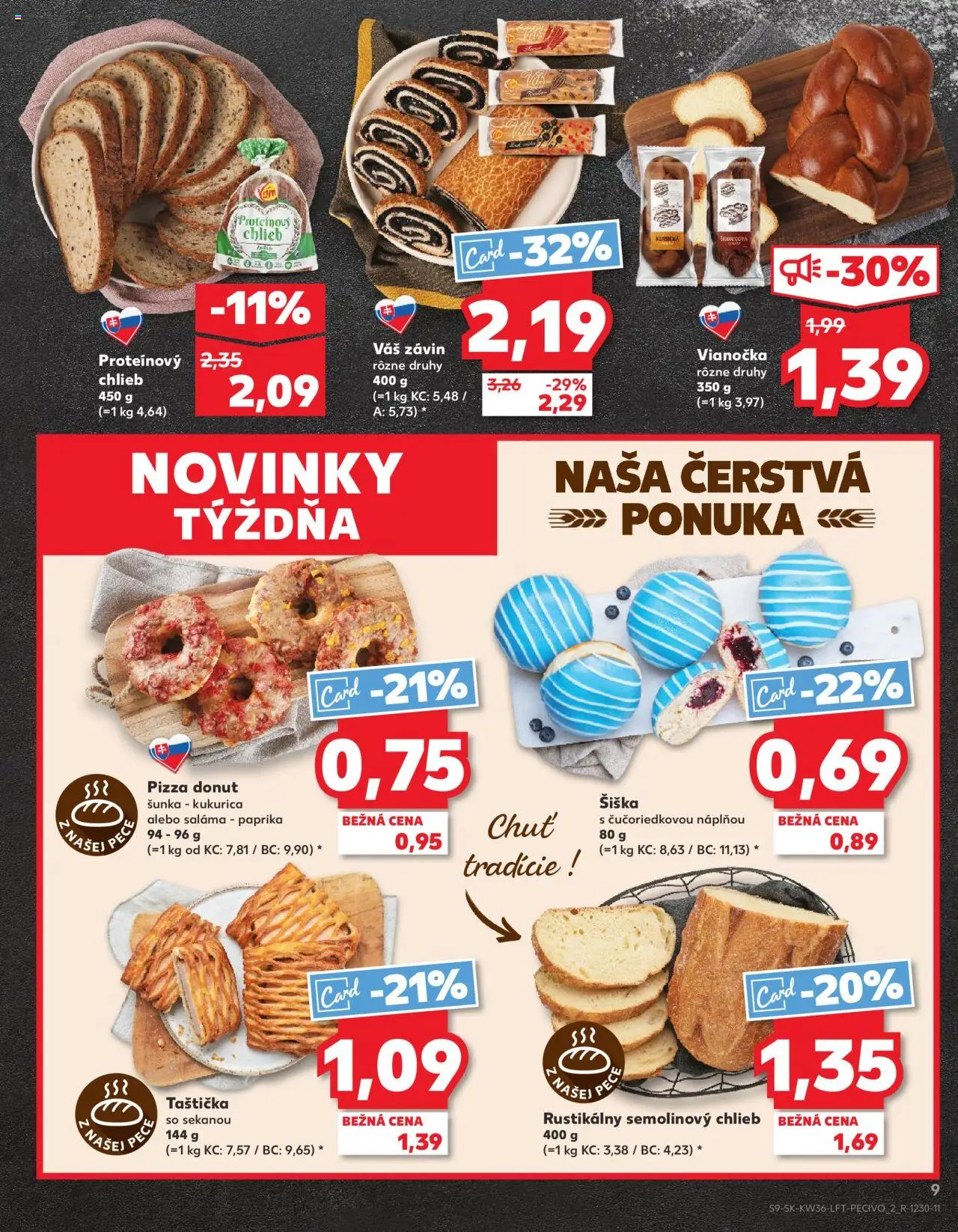Náhľad Kaufland letáku platného od 04.09.2025 - Pizza, Paprika, Chlieb, Kukurica, Pec, Šunka, Vianočka, Saláma