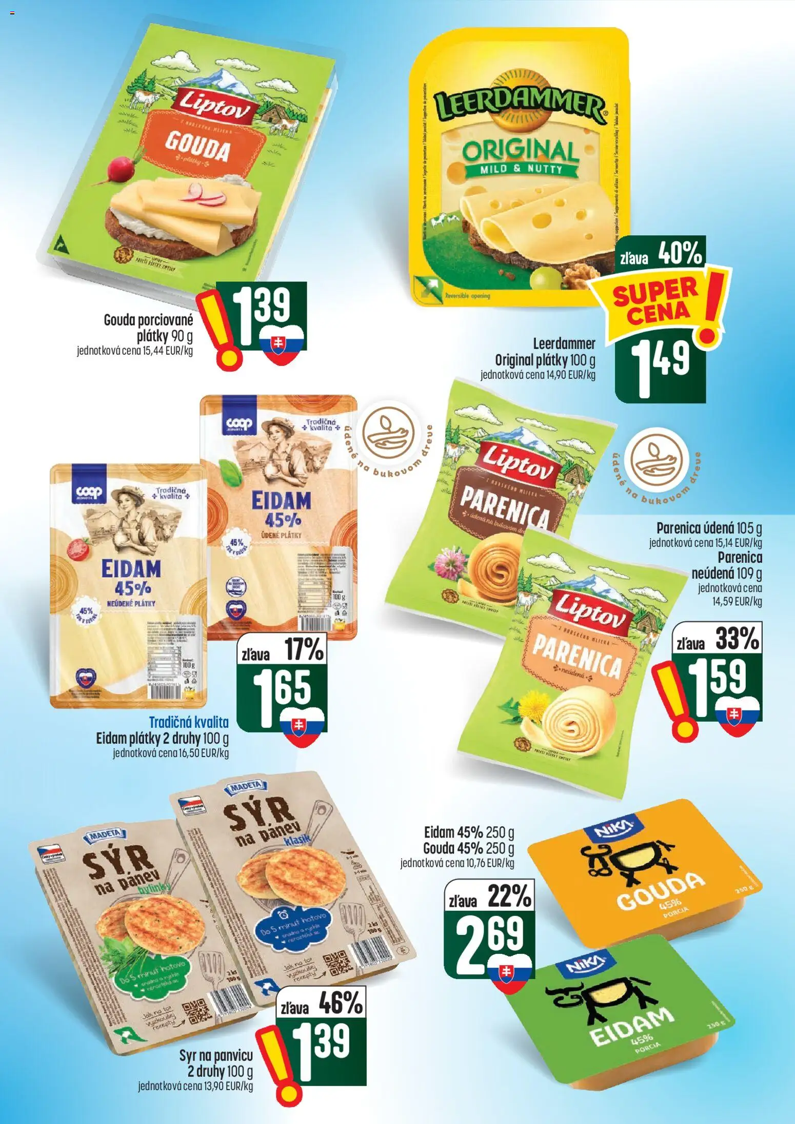 Náhľad COOP Jednota letáku platného od 01.10.2026 - Syr, Bylinky, Gouda, Eidam, Eidam 45%