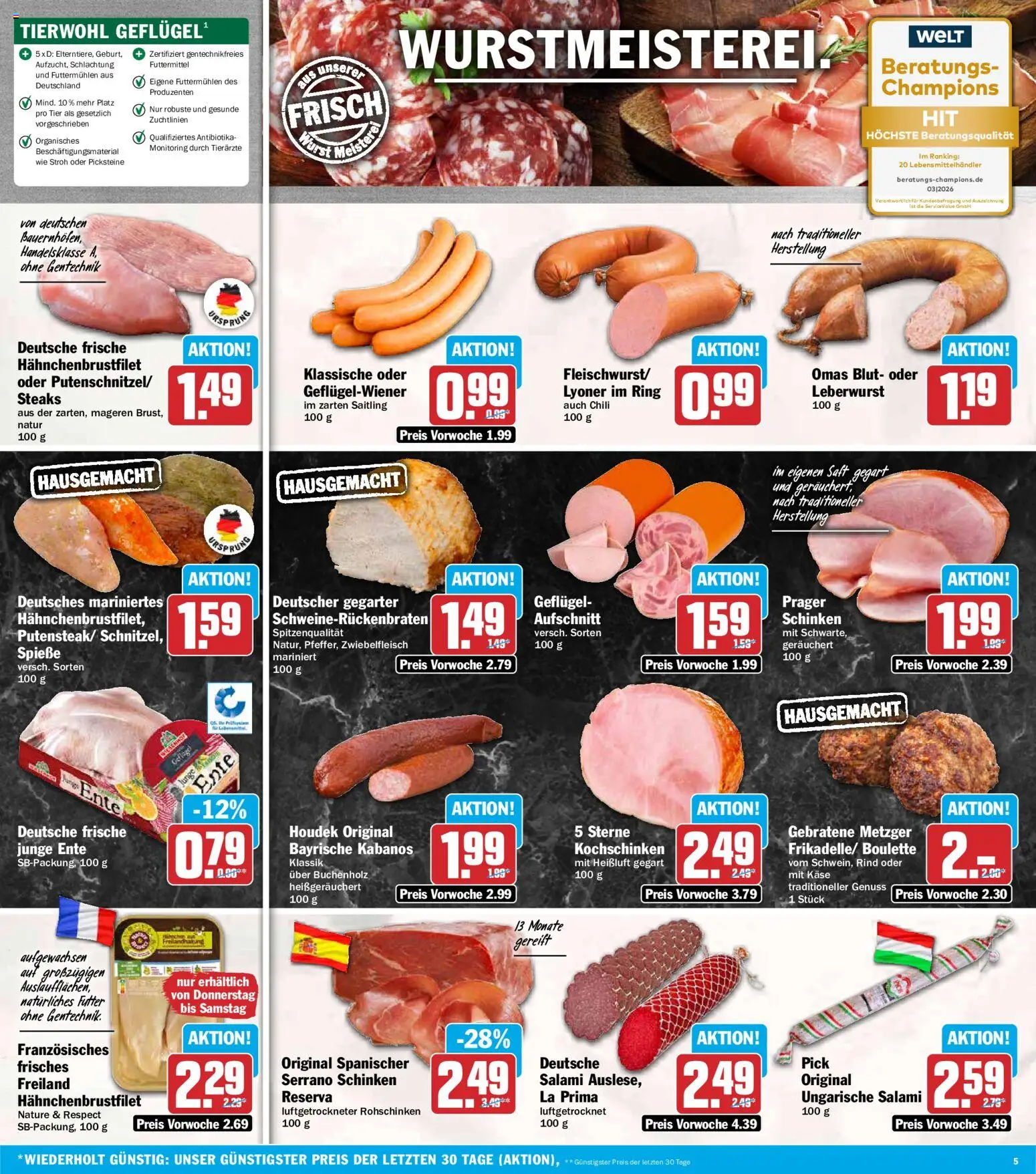 Vorschau von dem Prospekt des Geschäftes HIT, gültig ab dem 02.11.2026 - Käse, Ente, Chili, Salami, Schinken, Serrano schinken, Saft, Spieße