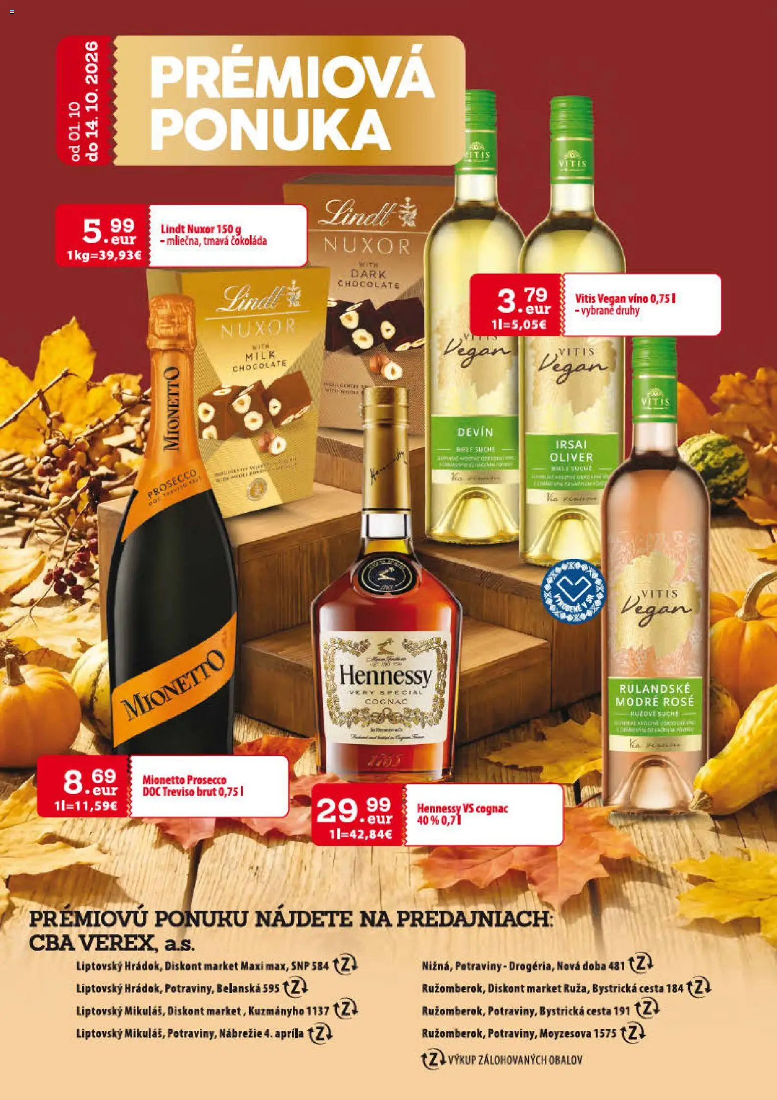 Náhľad CBA Verex letáku platného od 01.10.2026