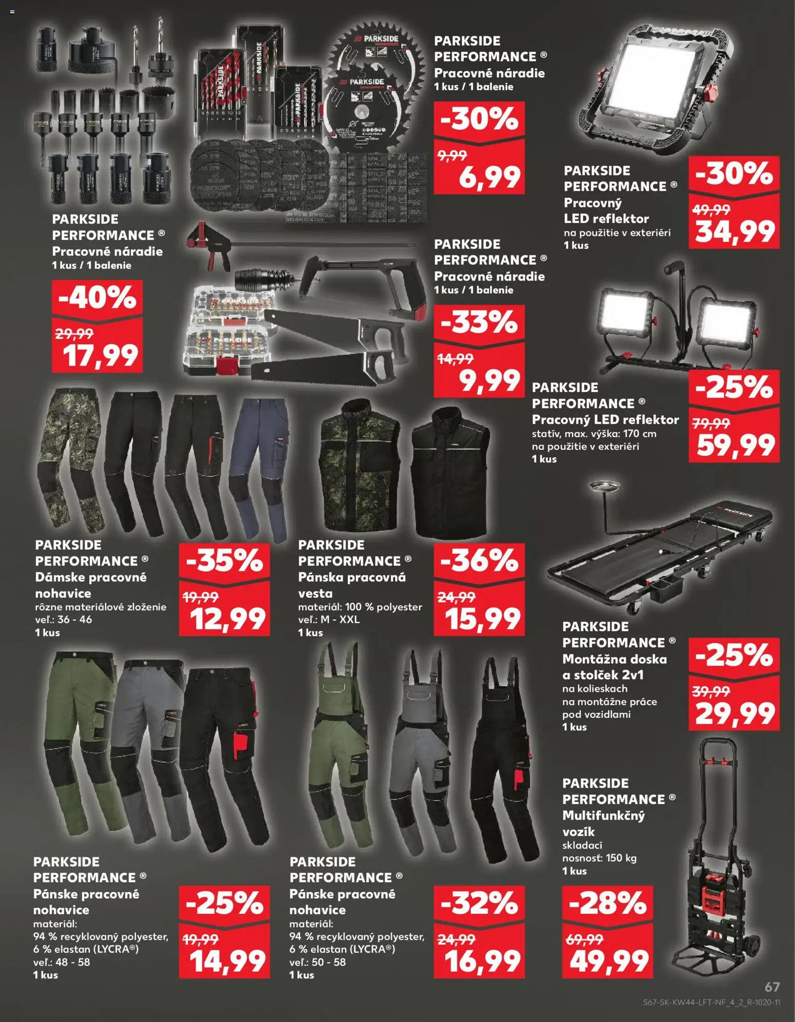 Náhľad Kaufland letáku platného od 30.10.2025 - Parkside, Nohavice, Náradie, Vesta, Led, Led reflektor, Reflektor