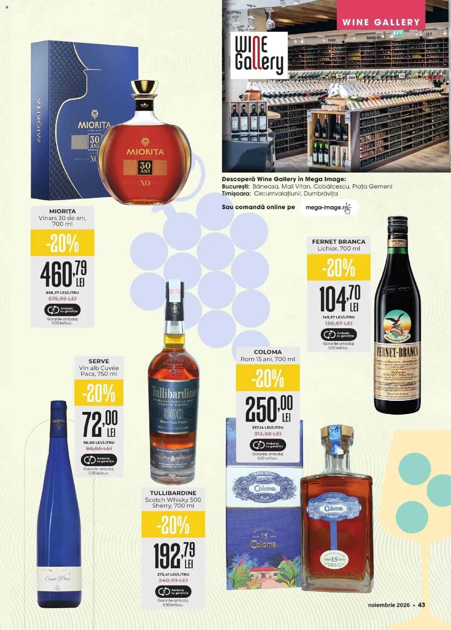 Previzualizarea de cataloage: Mega Image Mega Image Catalog Noiembrie valabil de la 01.11.2026 - Rom, Vin, Vin alb, Fernet, Scotch Whisky