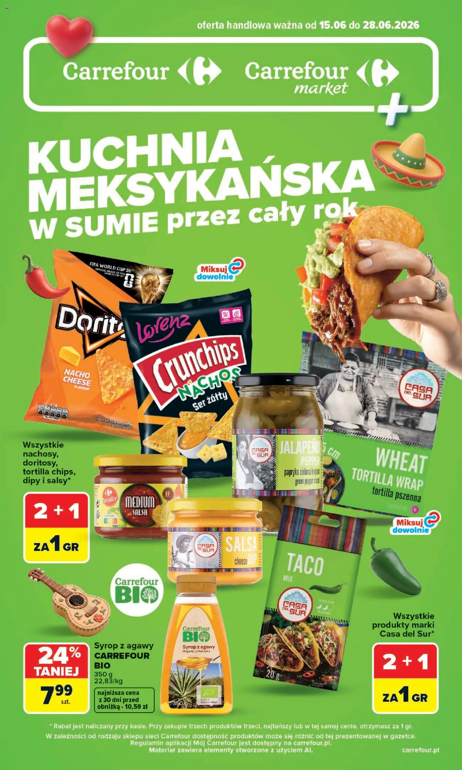 Pogląd gazetki "Carrefour gazetka - Kuchnia meksykańska" ze sklepu Carrefour ważnej od 15.06.2026