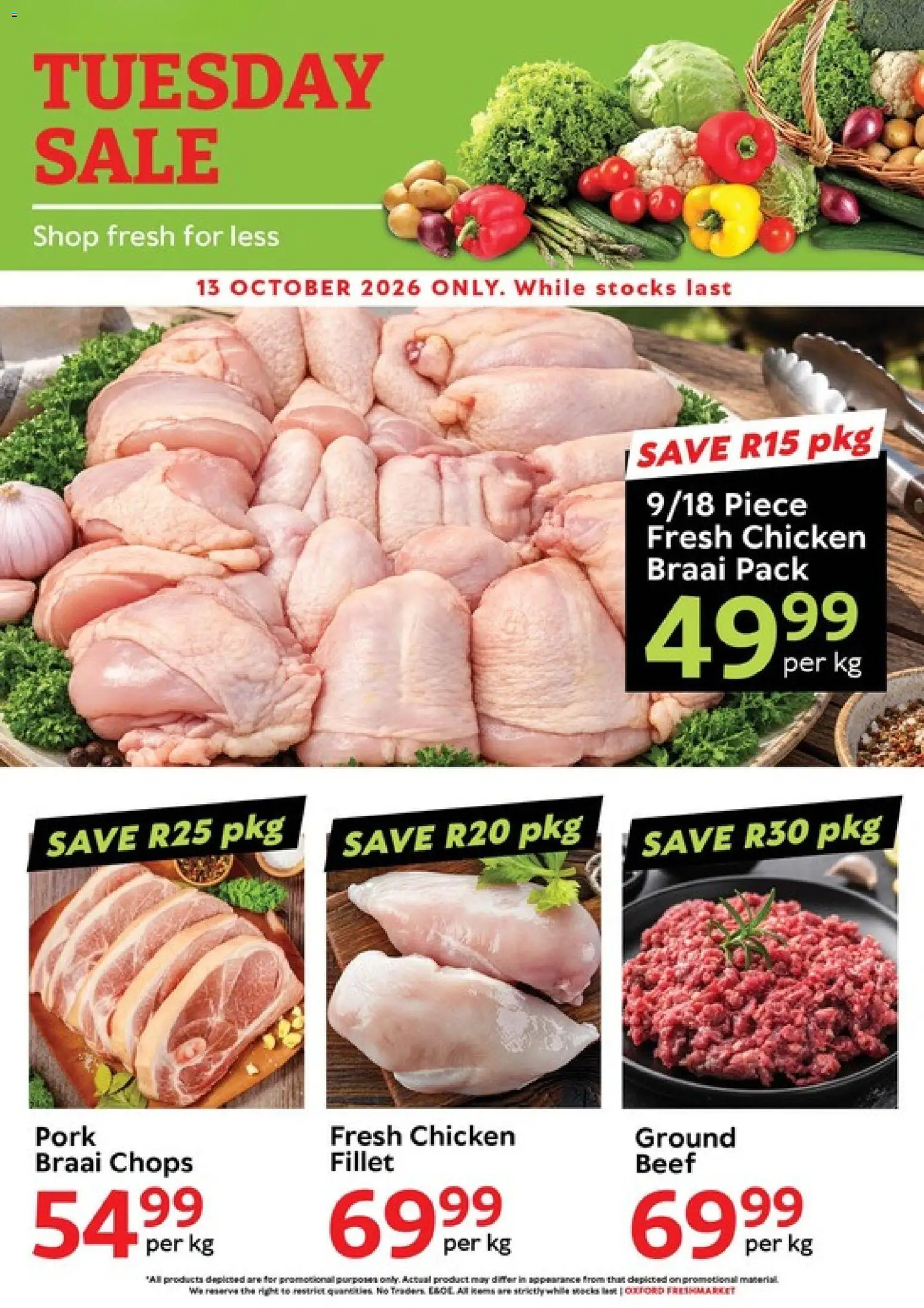 Preview of Oxford Freshmarket flyer valid from 13/10/2026 - Chicken, Pork, Beef, Fillet