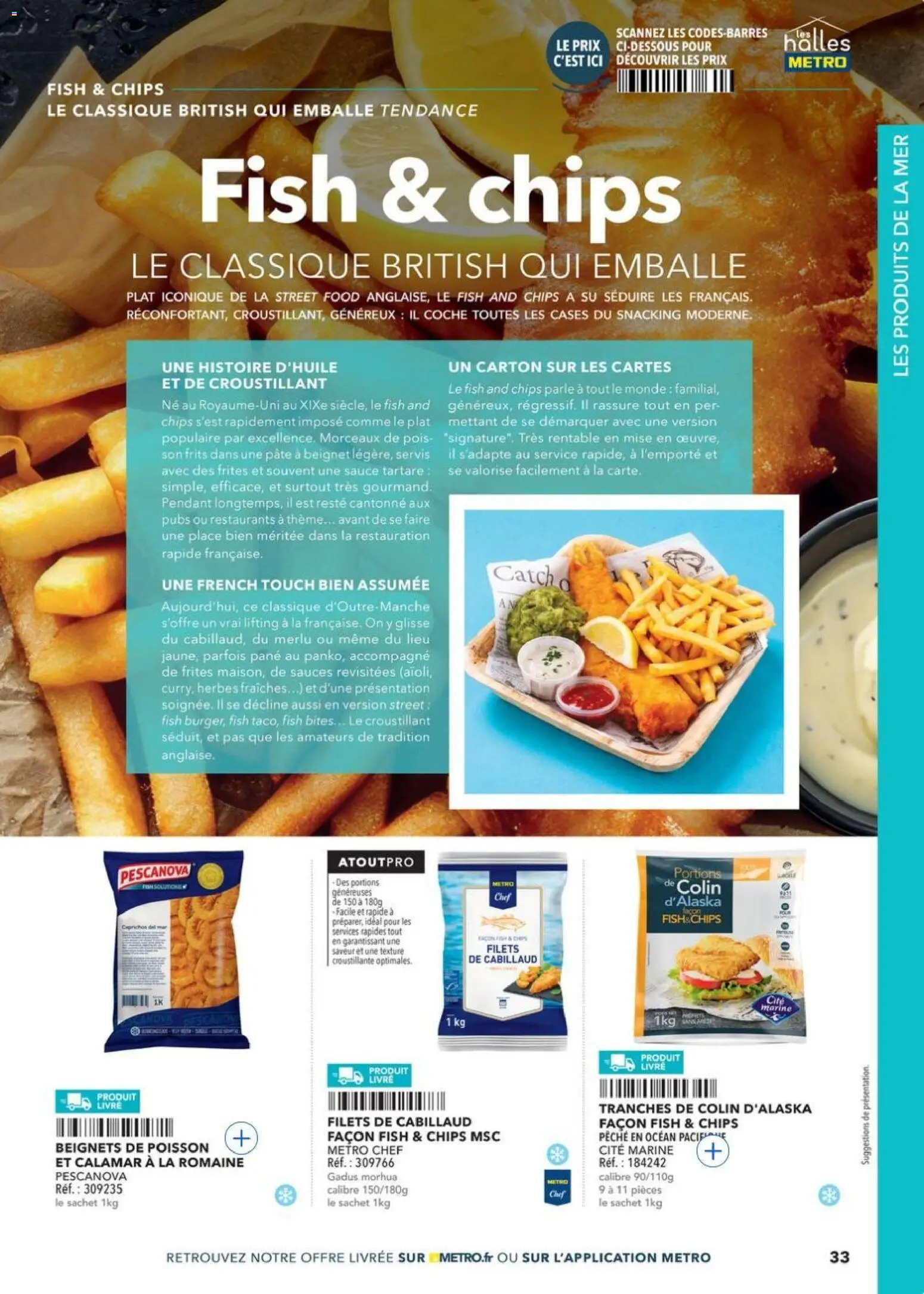 Prévisualisation de METRO - Restauration rapide du magasin METRO formulaire valide 14/04/2026 - Poisson, Livre, Pâte, Chips, Frites, Sauce tartare, Pois, Sauces