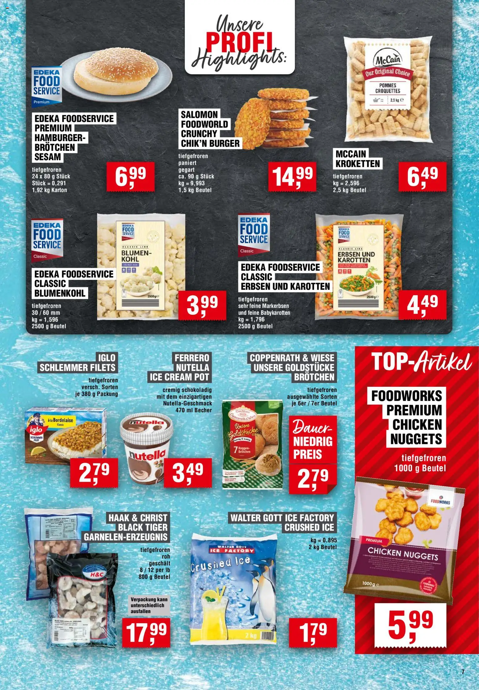 Vorschau von dem Prospekt des Geschäftes Handelshof, gültig ab dem 05.11.2026 - Blumen, Burger, Nutella, Pommes, Blumenkohl, Erbsen, Iglo, McCain