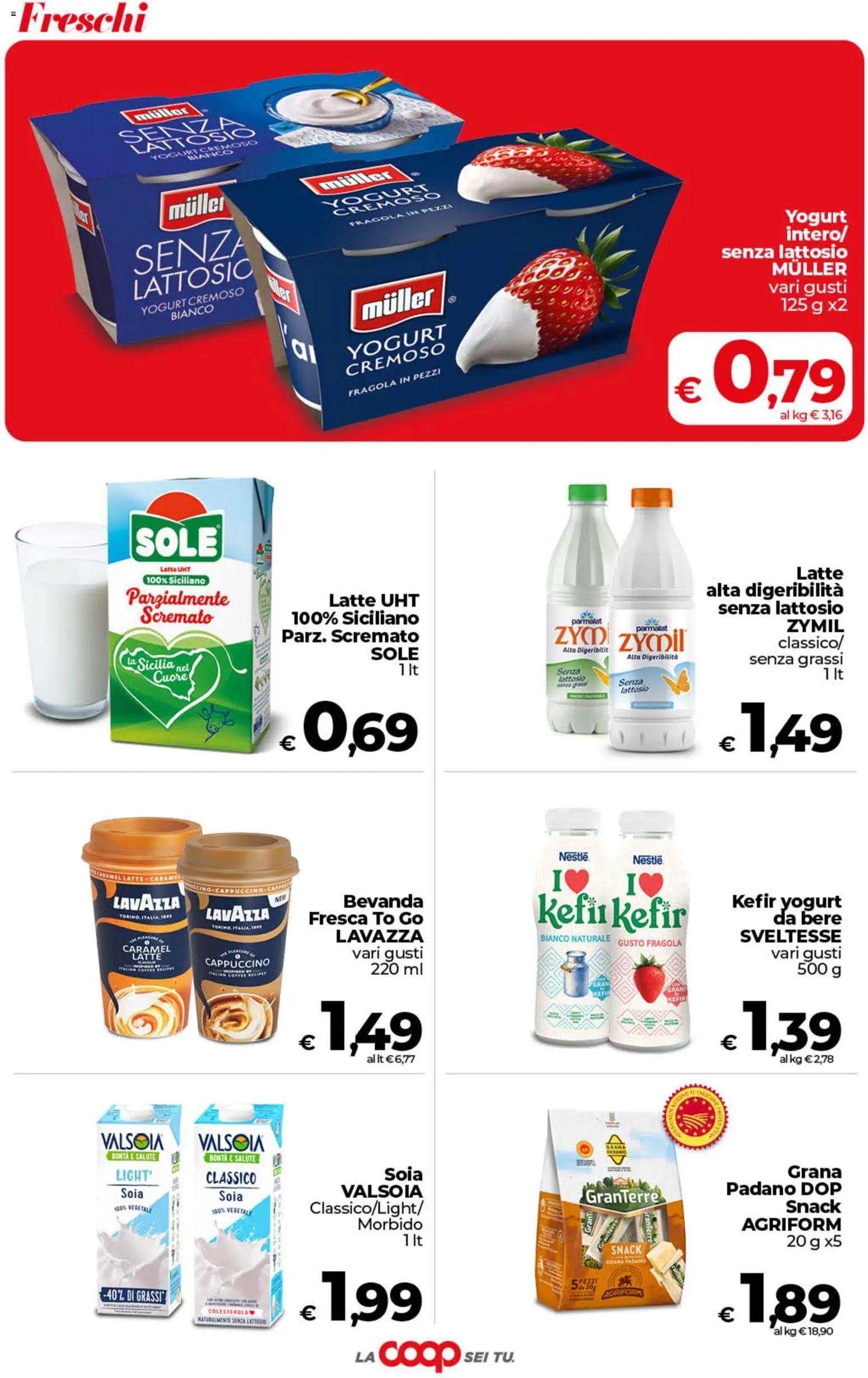 Anteprima dell'opuscolo COOP volantino Superstore Sicilia dal negozio COOP valido da 01/09/2026 - Kefir, Latte, Lavazza, Cappuccino, Yogurt, Senza lattosio, Yogurt cremoso