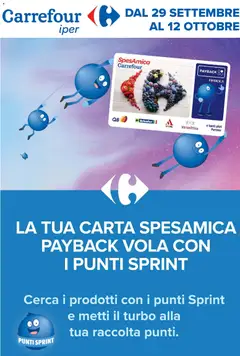 Anteprima dell'opuscolo Carrefour volantino Iper - Punti Sprint Payback dal negozio Carrefour valido da 29/09/2026