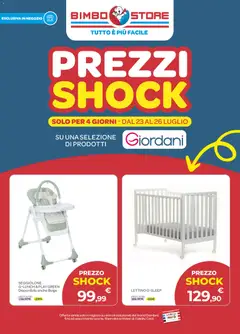 Anteprima dell'opuscolo Bimbo store volantino Prezzi Shock dal negozio Bimbo store valido da 23/07/2026