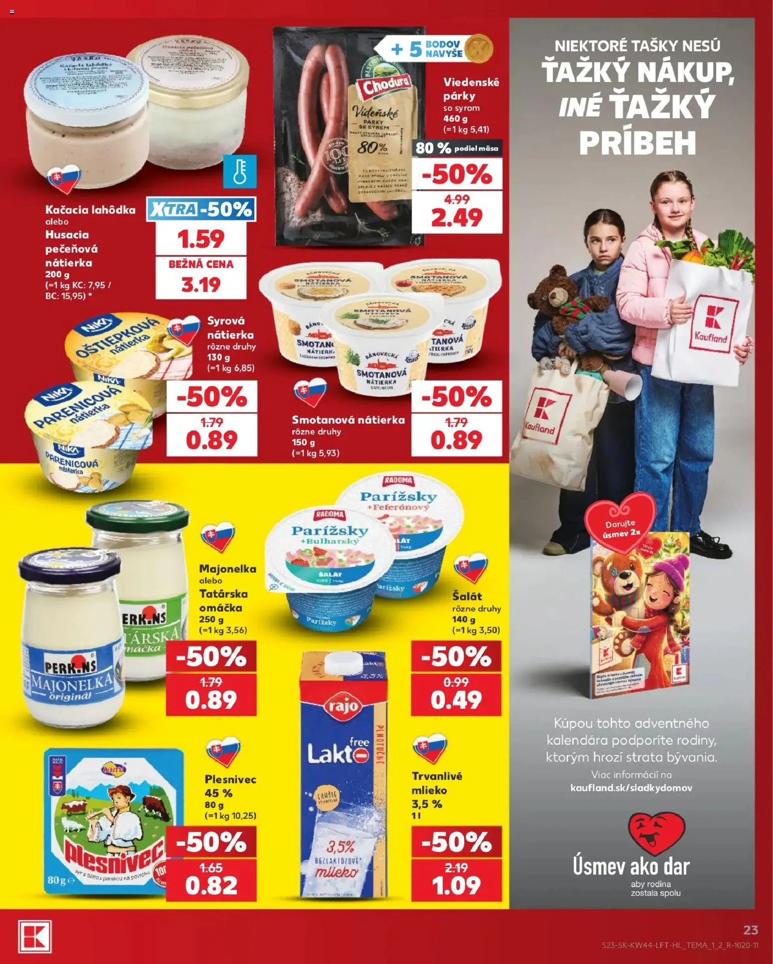 Náhľad Kaufland letáku platného od 29.10.2026 - Šalát, Mlieko, Párky, Omáčka, Nátierka, Bezlaktózové mlieko