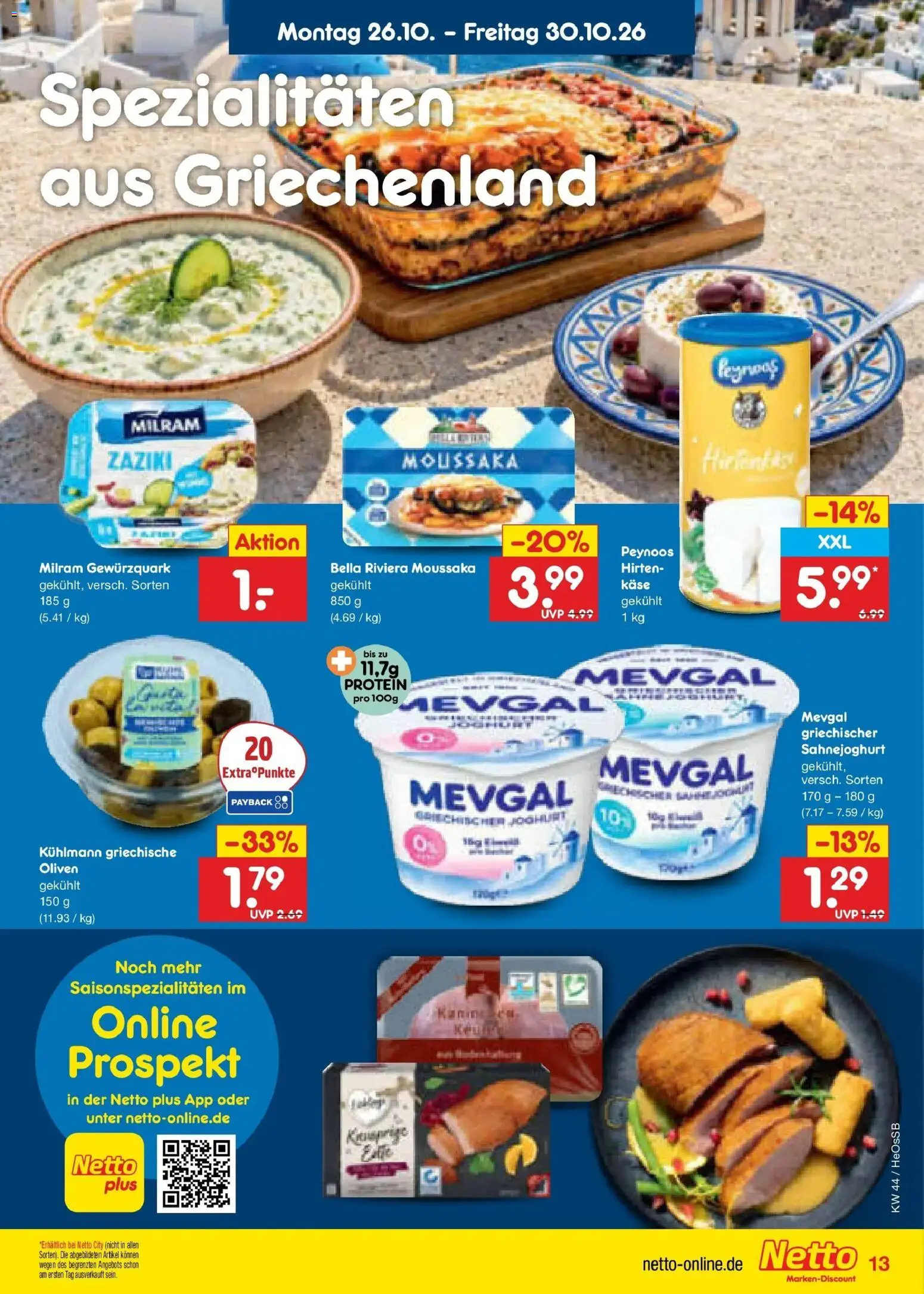 Vorschau von dem Prospekt des Geschäftes Netto Marken-Discount, gültig ab dem 26.10.2026 - Käse, Joghurt, Spezialitäten, Milram