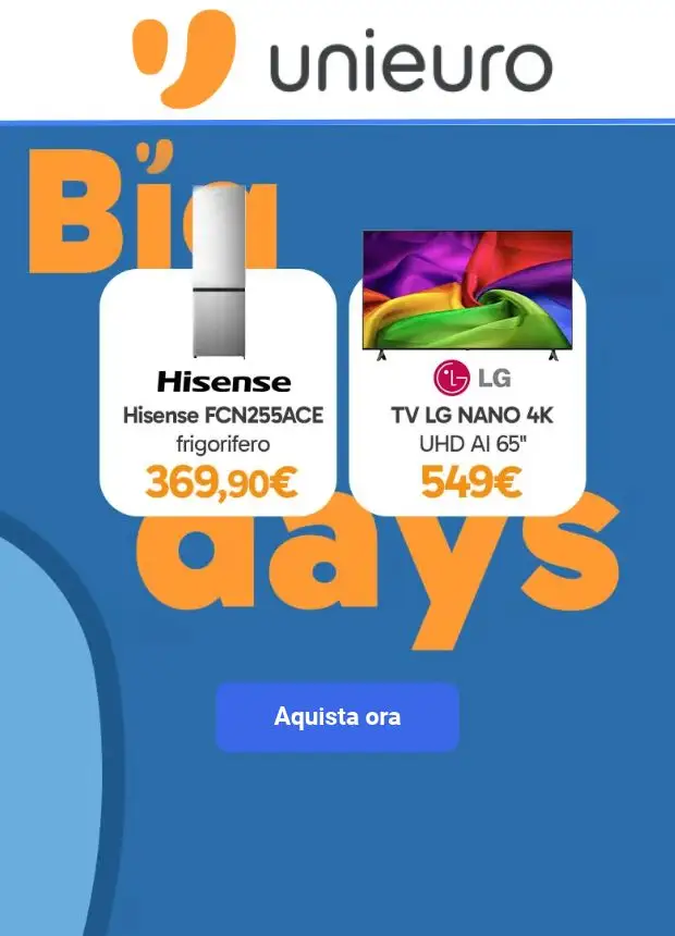 Anteprima del volantino Volantino Unieuro - Big Days valido a partire dal 29/09/2026