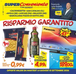 Anteprima dell'opuscolo SuperConveniente volantino Caltanissetta, San Cataldo, Avola, Lascari, Milazzo, Barcellona dal negozio SuperConveniente valido da 01/09/2026
