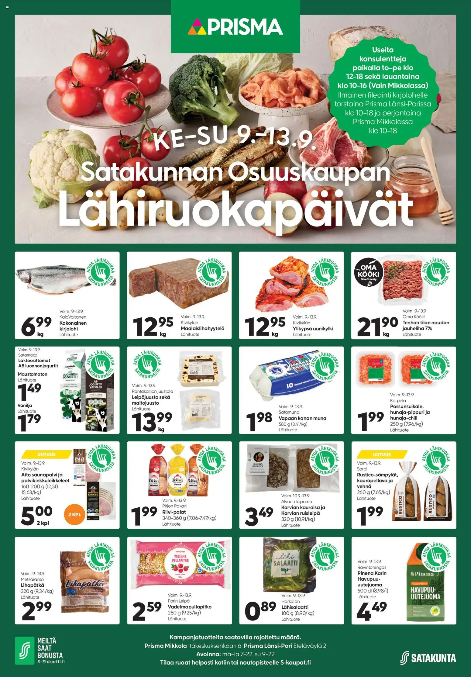 Kaupan Prisma Prisma - Satakunnan Osuuskaupan esikatselu, voimassa 09/09/2026