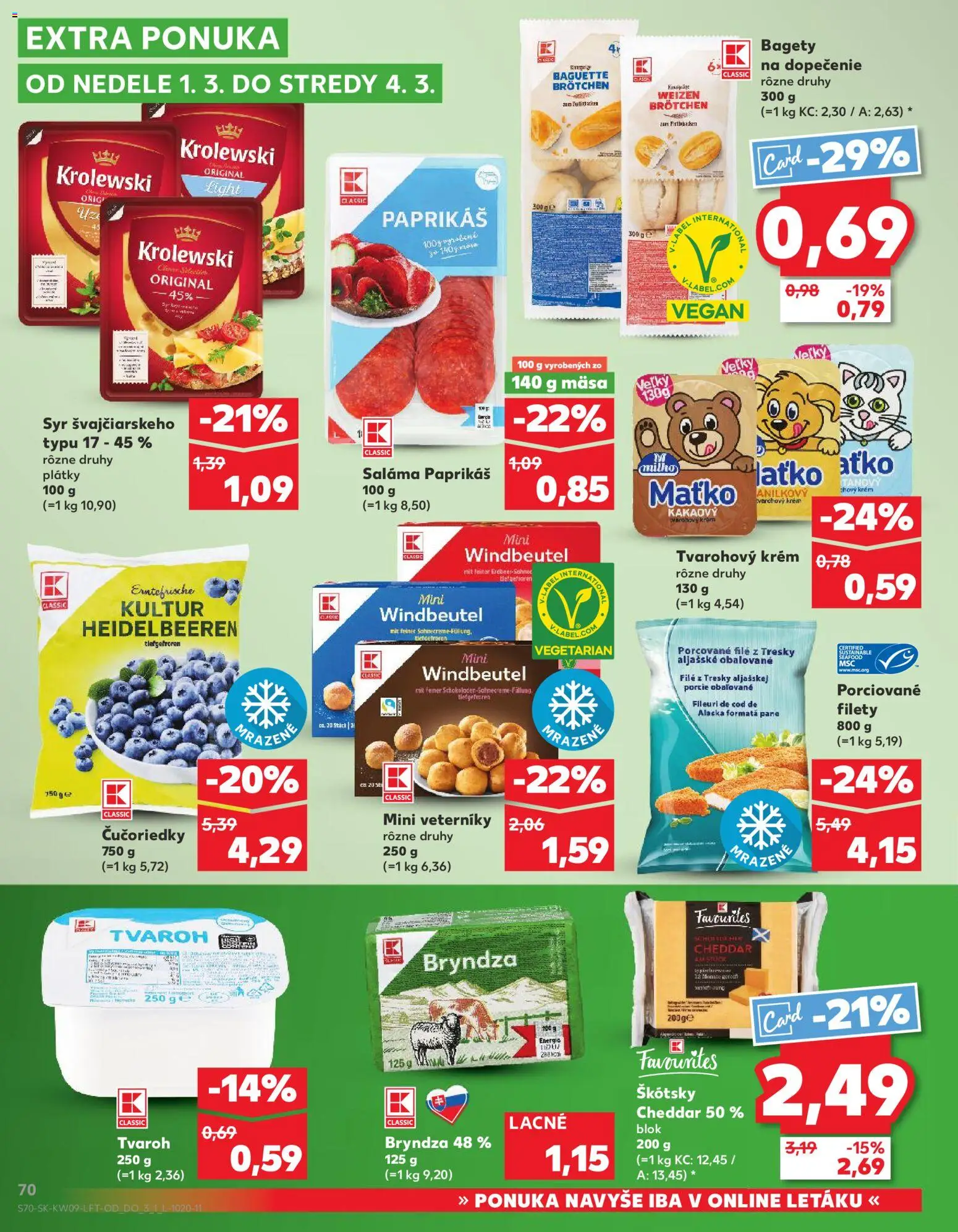 Náhľad Kaufland letáku platného od 26.02.2026 - Paprika, Syr, Bryndza, Čučoriedky, Saláma, Krém, Tvarohový krém, Filé