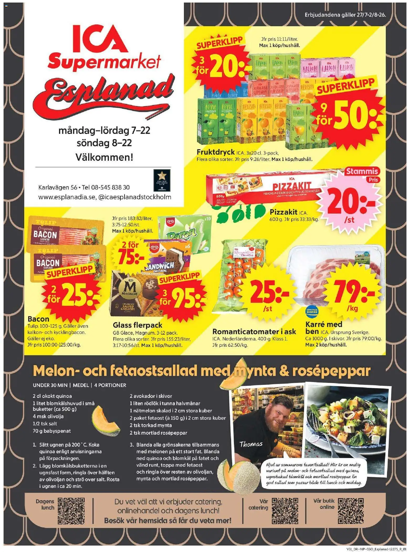 Förhandsgranska reklamblad Aktuella erbjudanden från butik ICA Supermarket gäller från 27/07/2026
