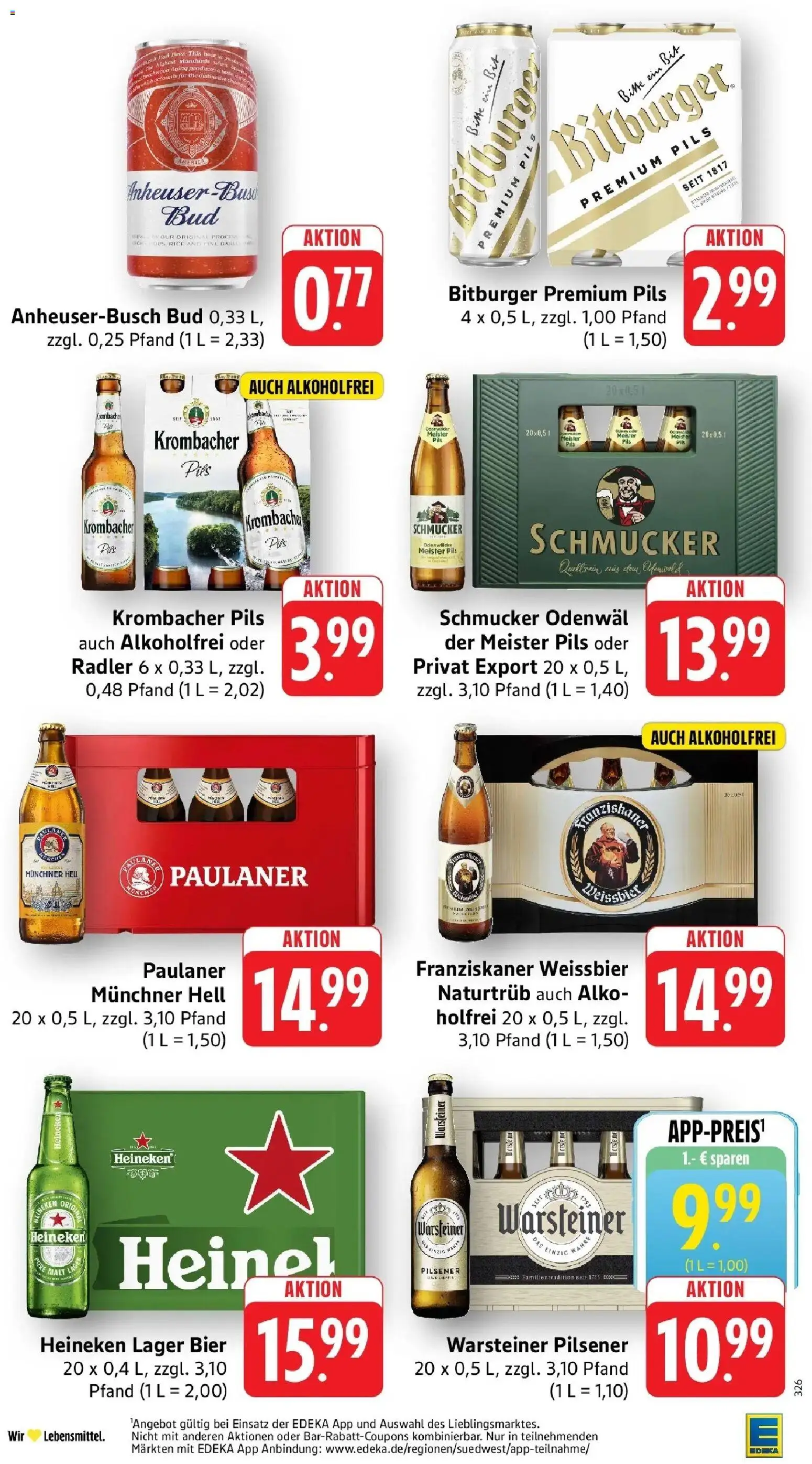 Vorschau von dem Prospekt des Geschäftes Edeka, gültig ab dem 26.10.2026 - Bier, Warsteiner, Heineken, Paulaner, Bitburger, Radler, Weißbier, Pils