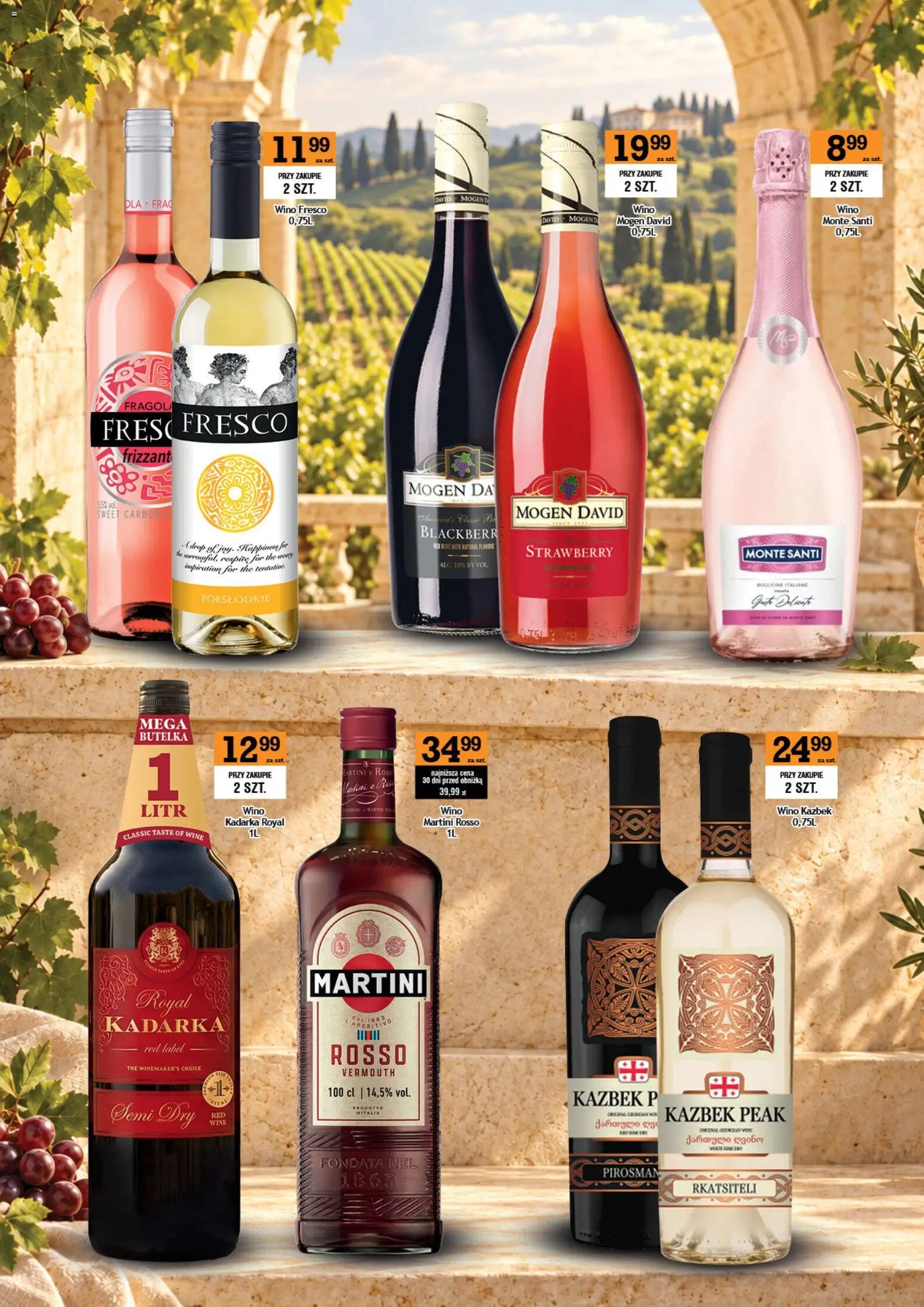 Pogląd gazetki "Gram Market gazetka - Barek" ze sklepu Gram Market ważnej od 01.10.2026 - Wino, Martini, Fresco, Red label, Fresco wino, Wino fresco, Monte Santi, Vermouth