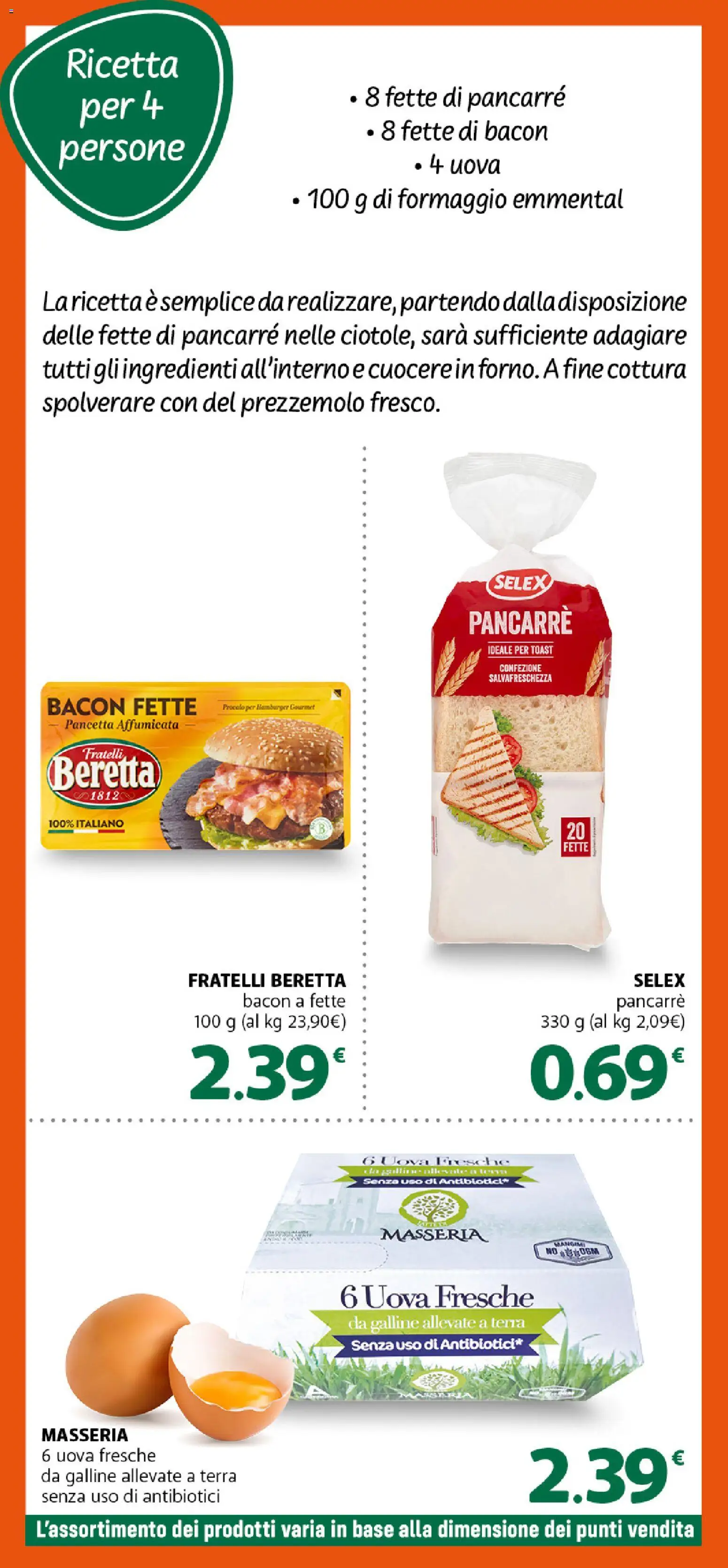 Anteprima dell'opuscolo DOK volantino Speciale brunch dal negozio DOK valido da 16/10/2026 - Hamburger, Terra, Formaggio, Prezzemolo, Uova, Pancetta, Emmental, Ingredienti