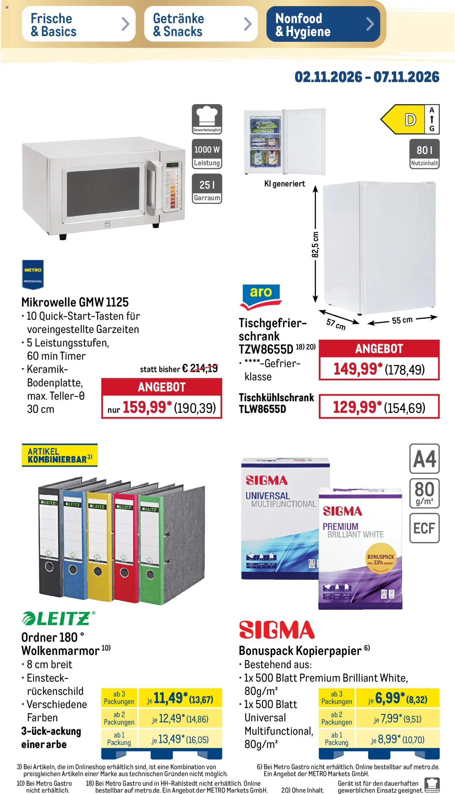 Vorschau von dem Prospekt des Geschäftes Metro, gültig ab dem 02.11.2026 - Mikrowelle, Schrank