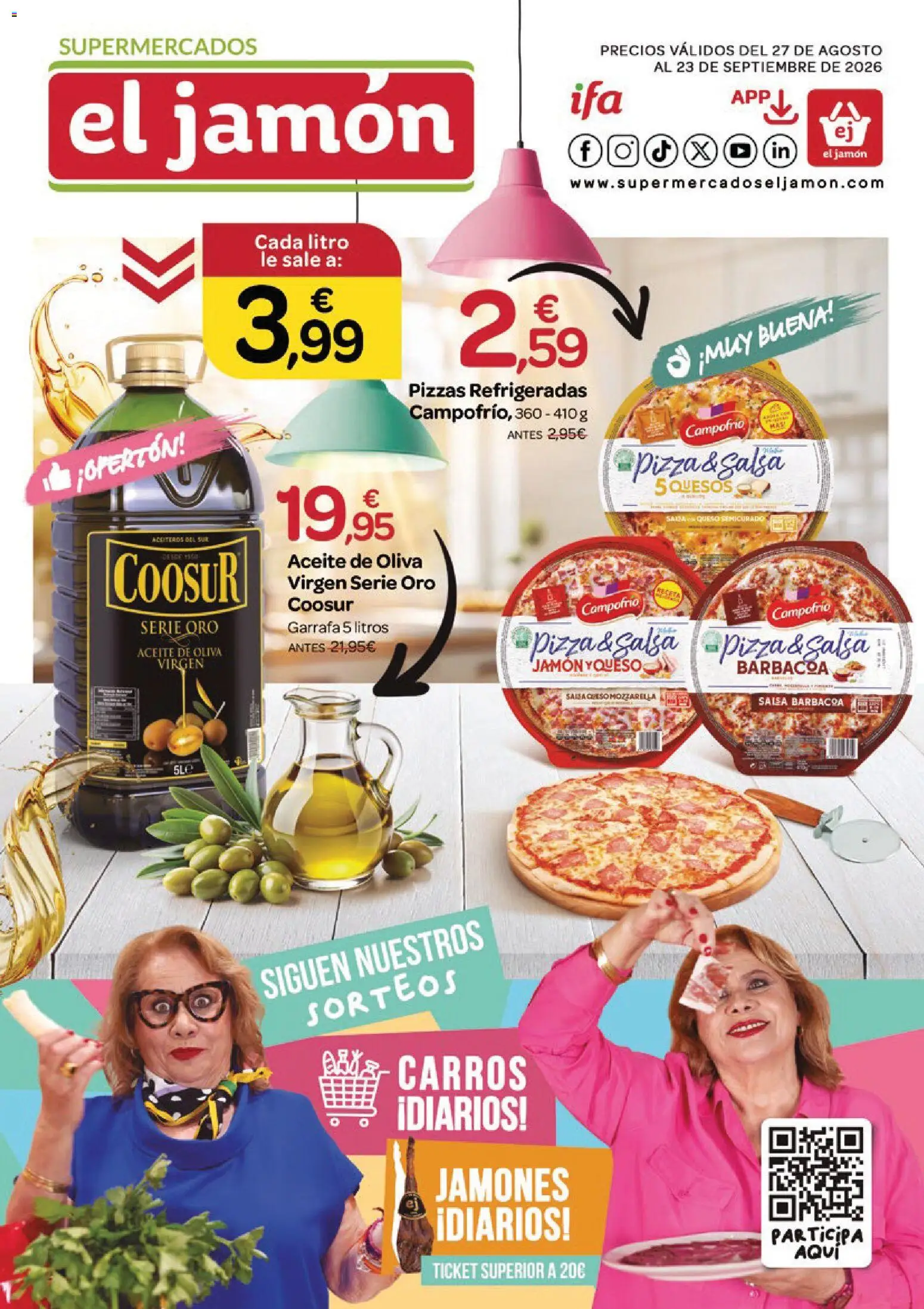 Vista previa del folleto de la tienda Supermercados El Jamón válido desde el 27/08/2026 