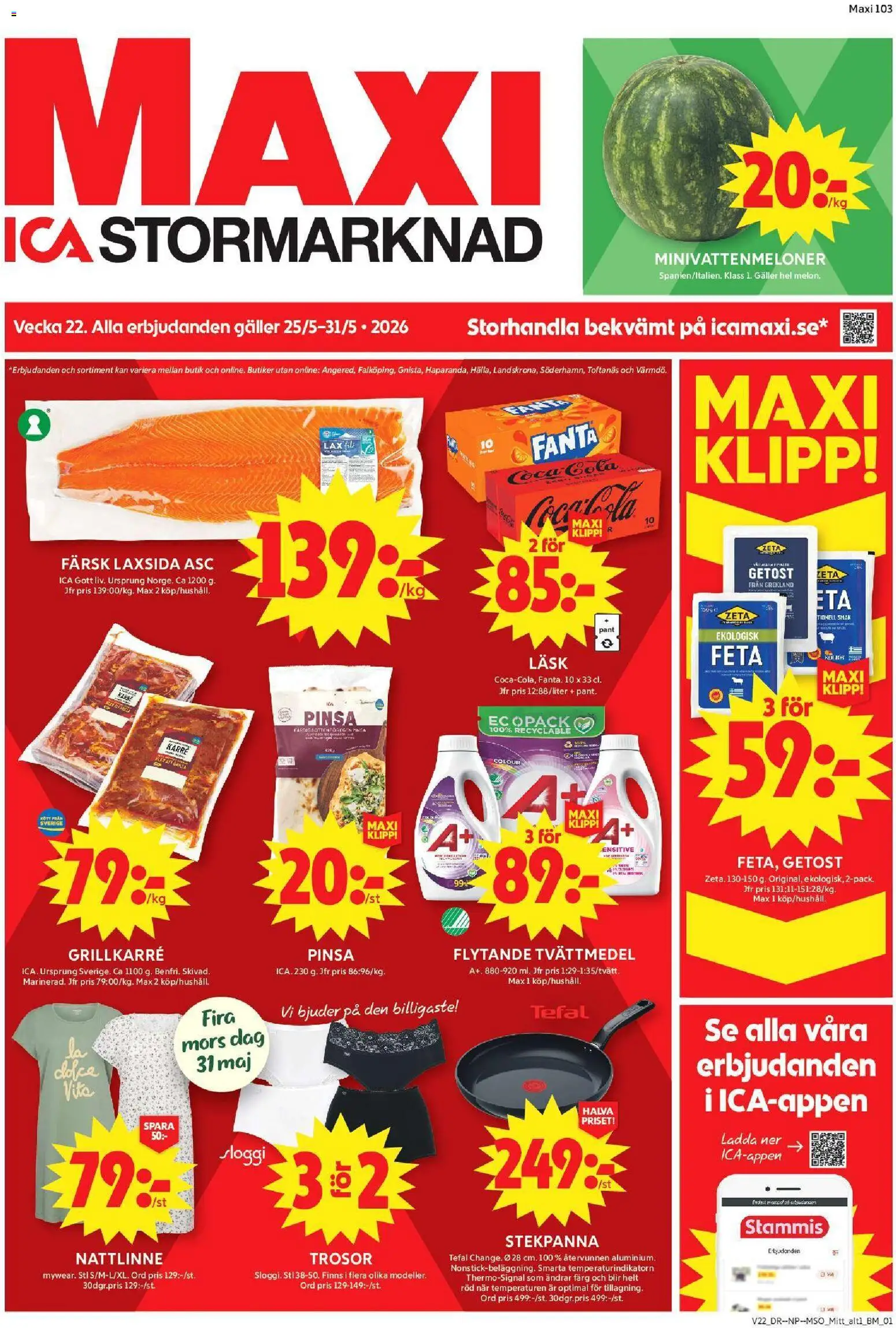 Förhandsgranska reklamblad Enköping från butik ICA Maxi gäller från 25/05/2026