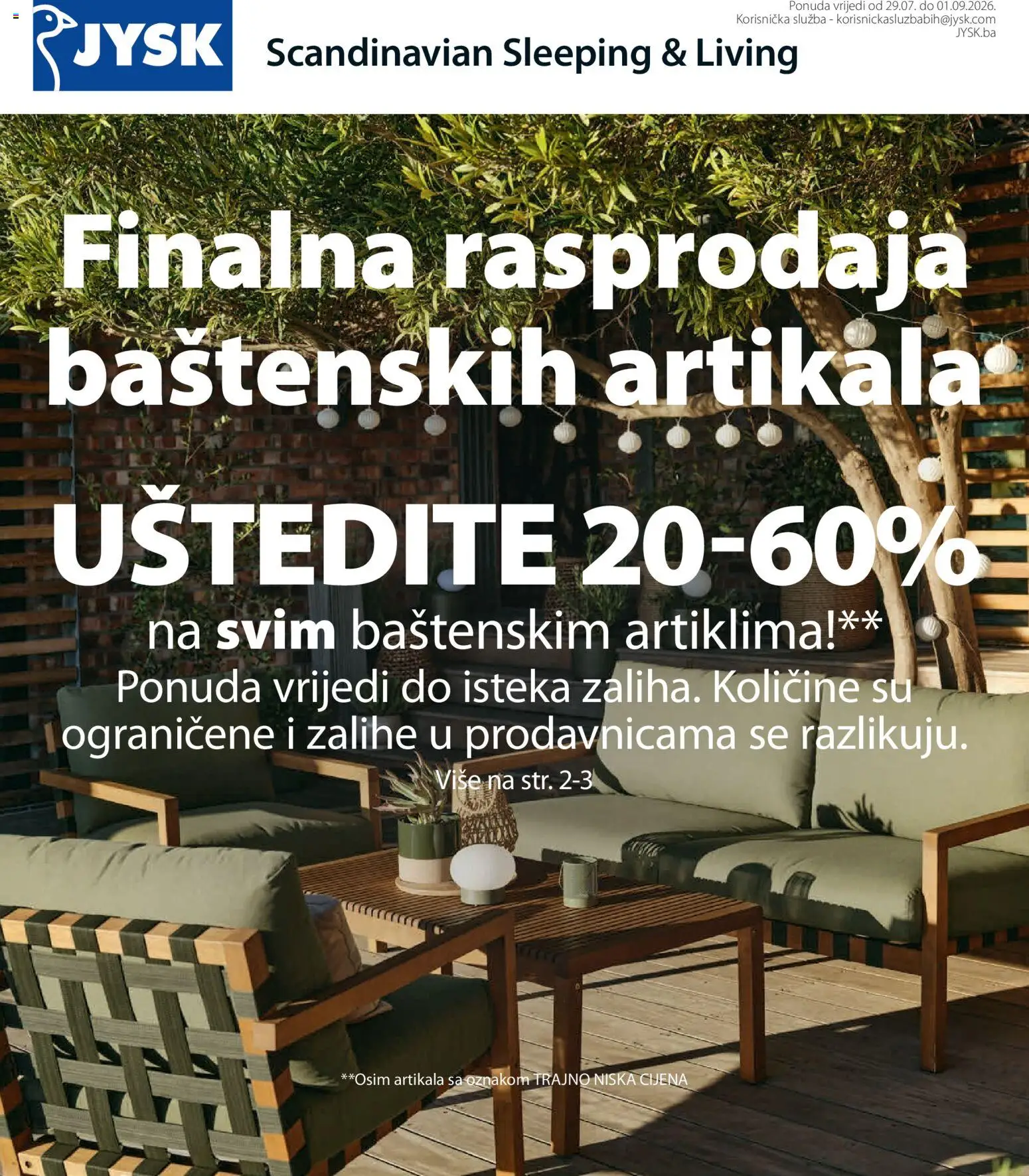 Pregled letka JYSK katalog trgovine JYSK vrijedi od 29.07.2026