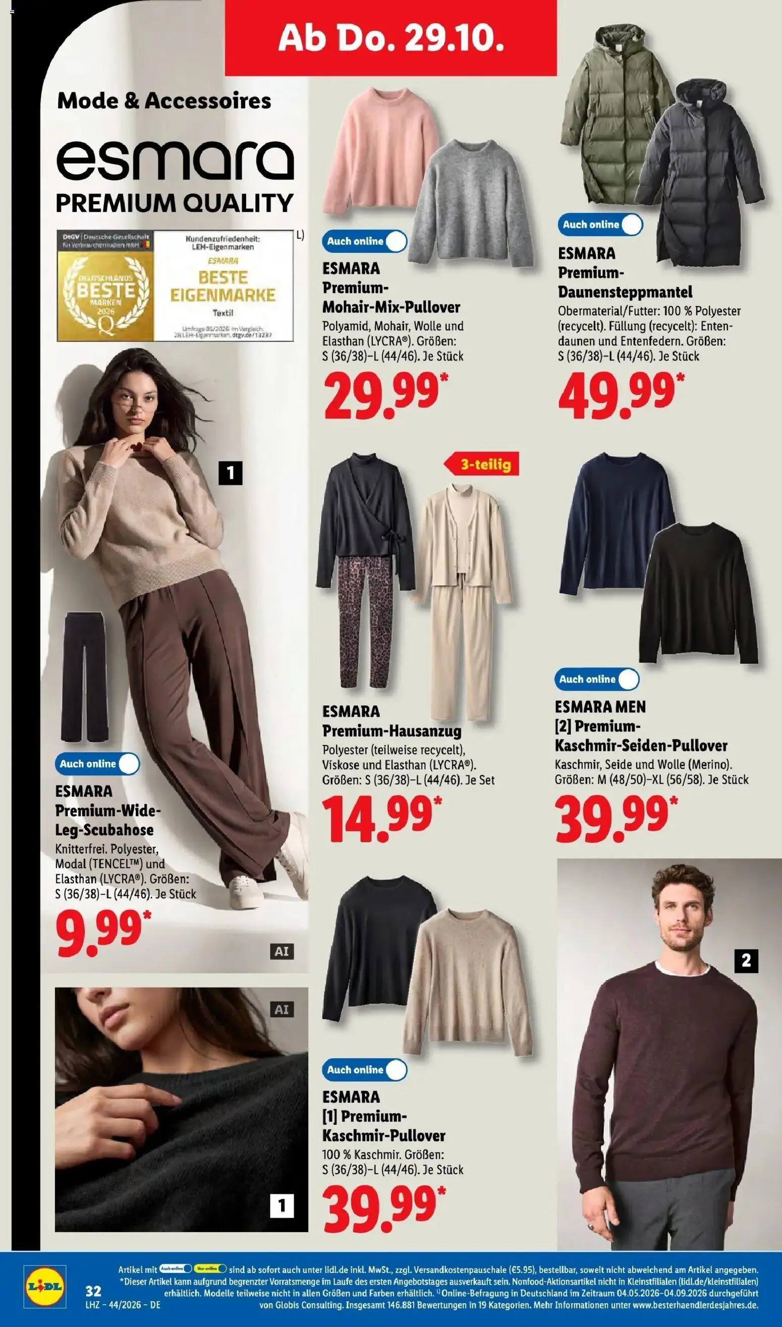 Vorschau von dem Prospekt des Geschäftes Lidl, gültig ab dem 26.10.2026 - Kaschmirpullover